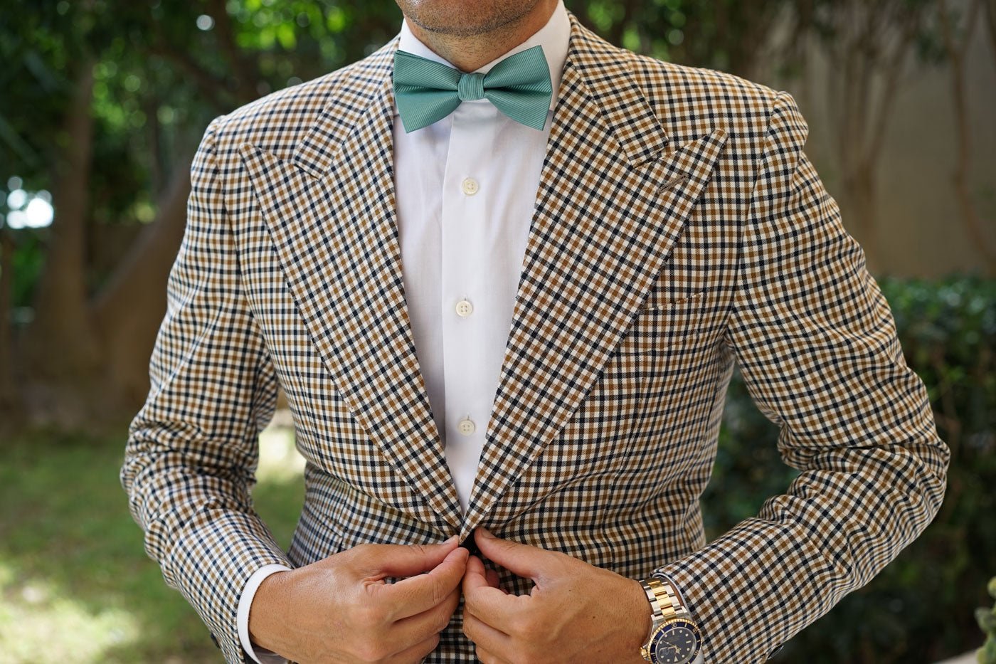 Viridian Green Twill Bow Tie