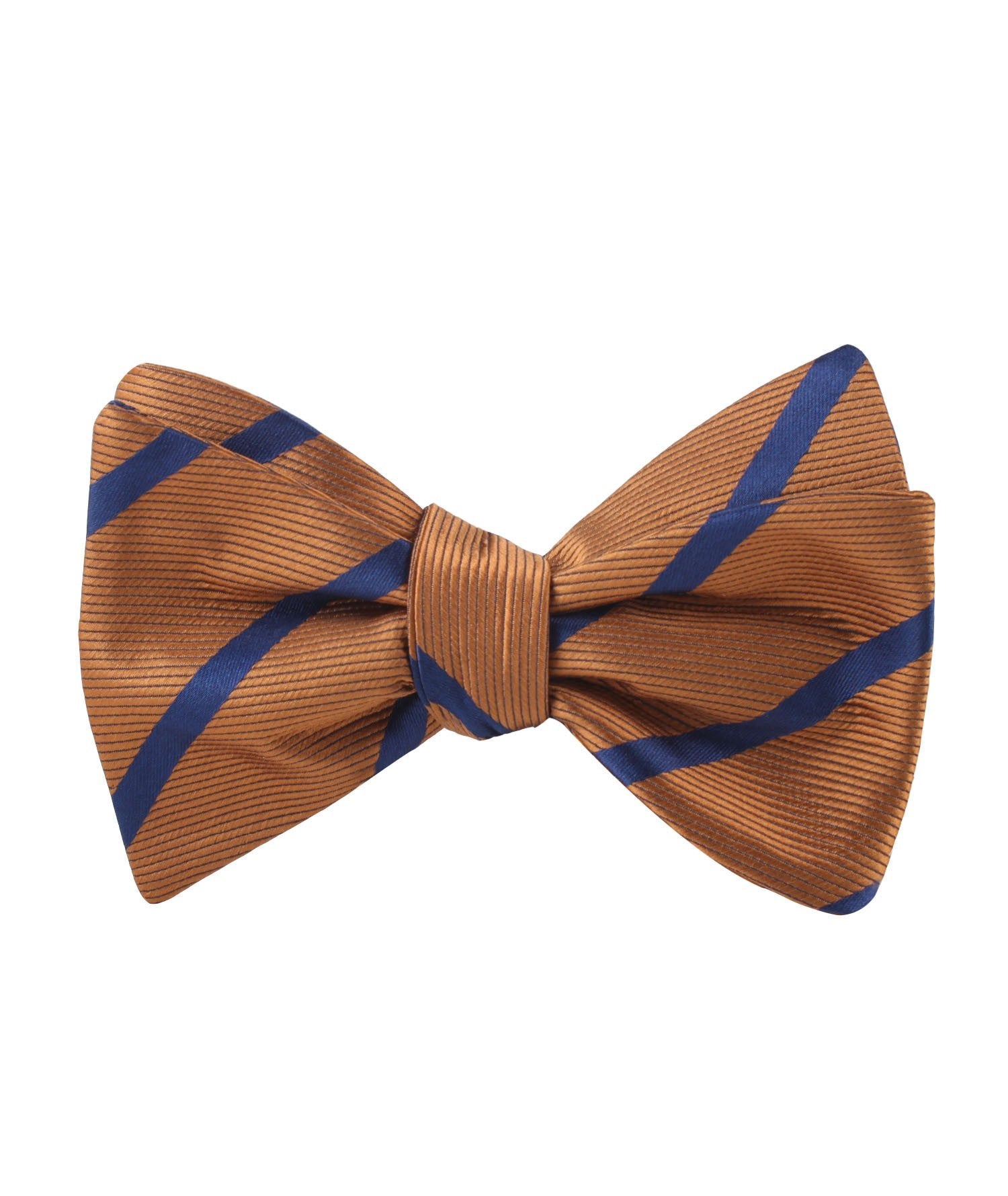 Golden Brown Pencil Stripe Self Bow Tie