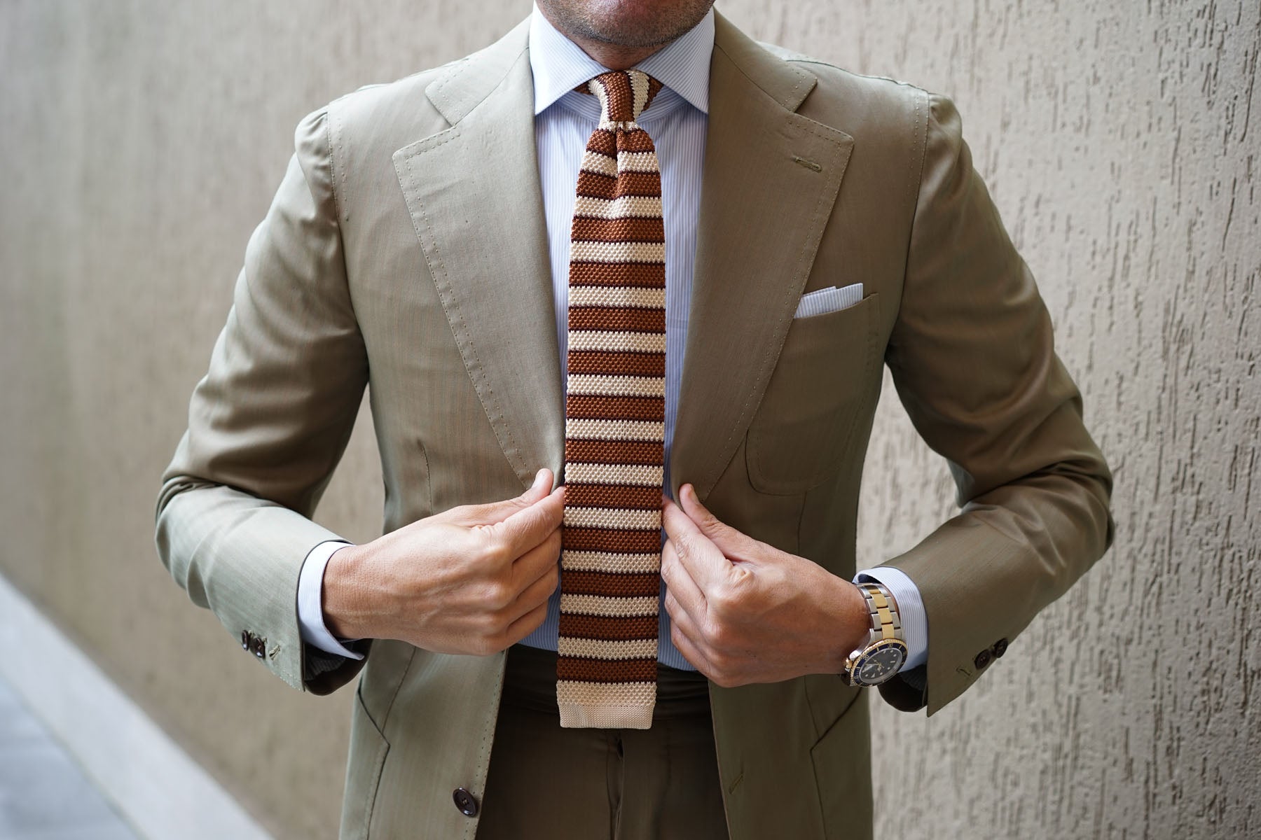 The Conqueror Brown Knitted Tie