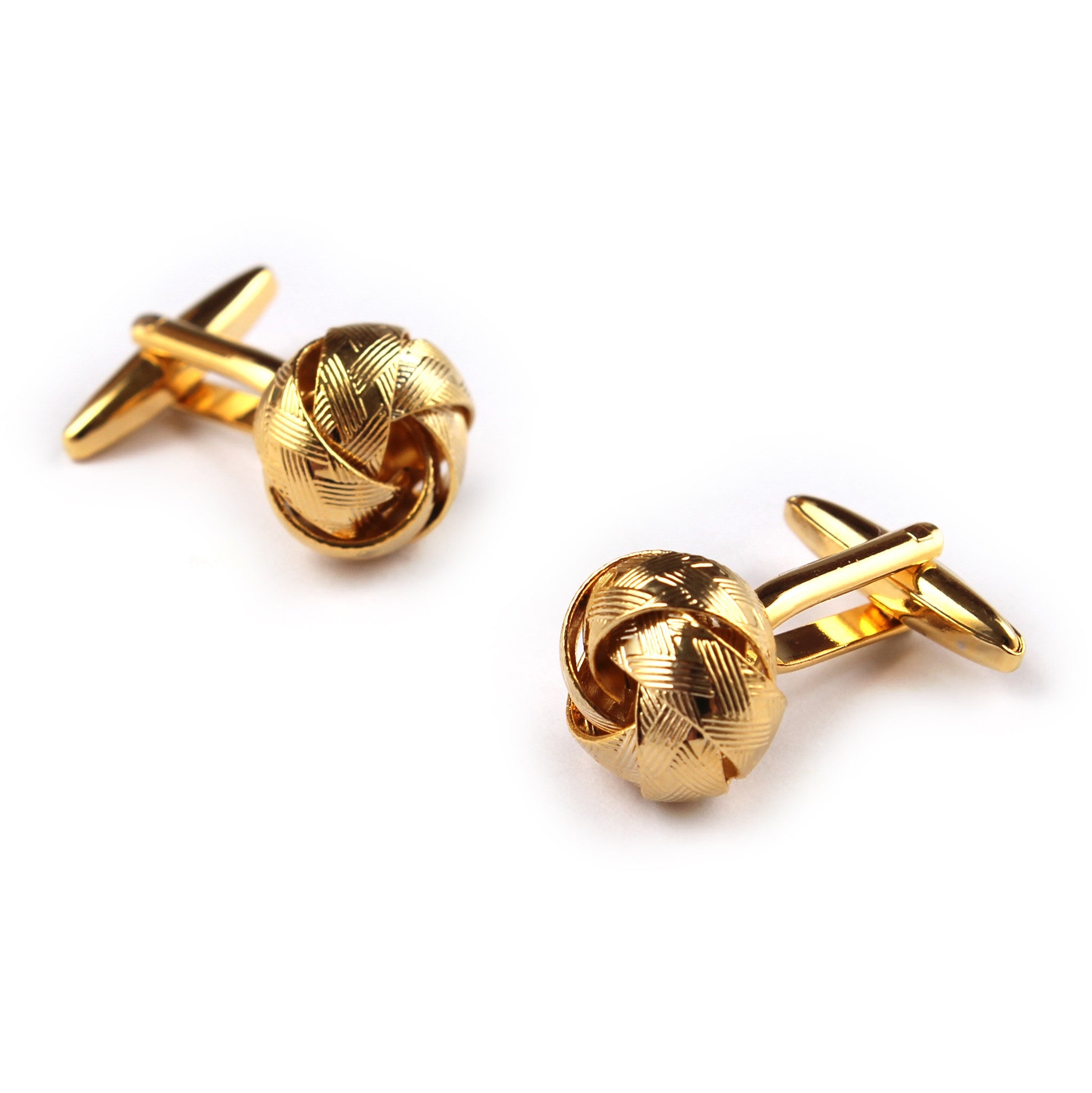 Ribbon Sphere Gold Cufflinks