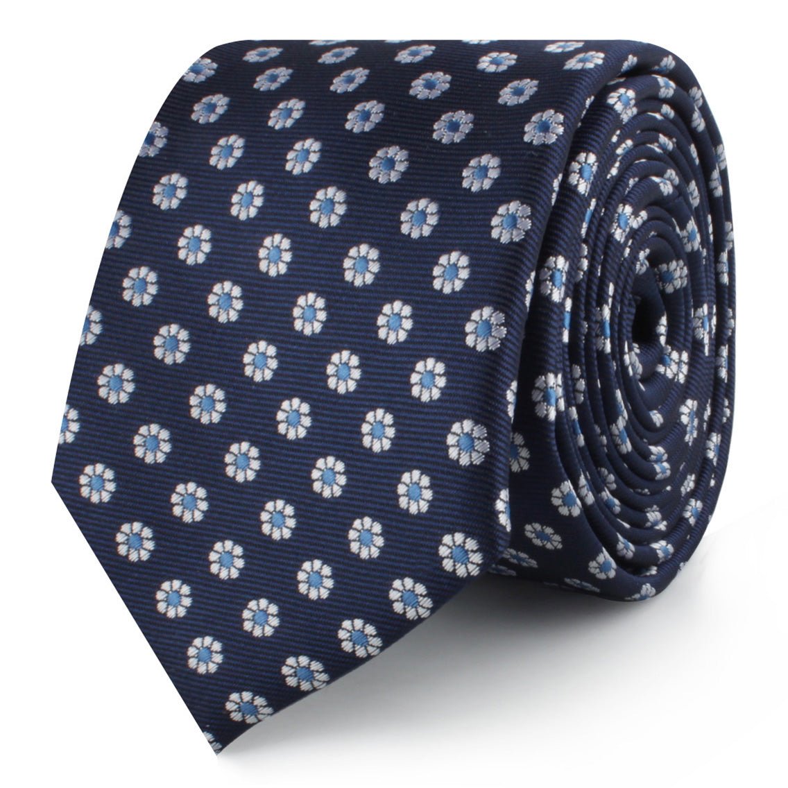 Fiori Blu Floral Skinny Tie