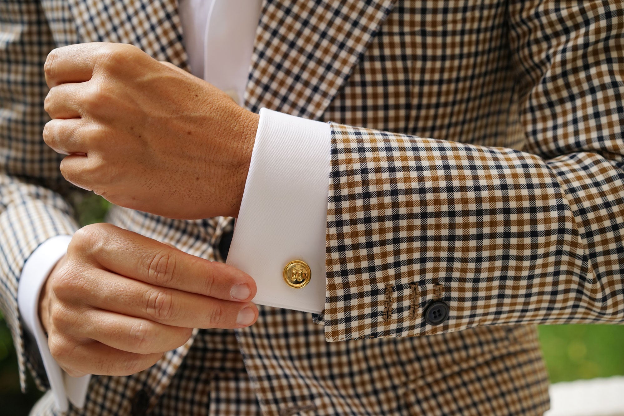 Gold Button Cufflinks