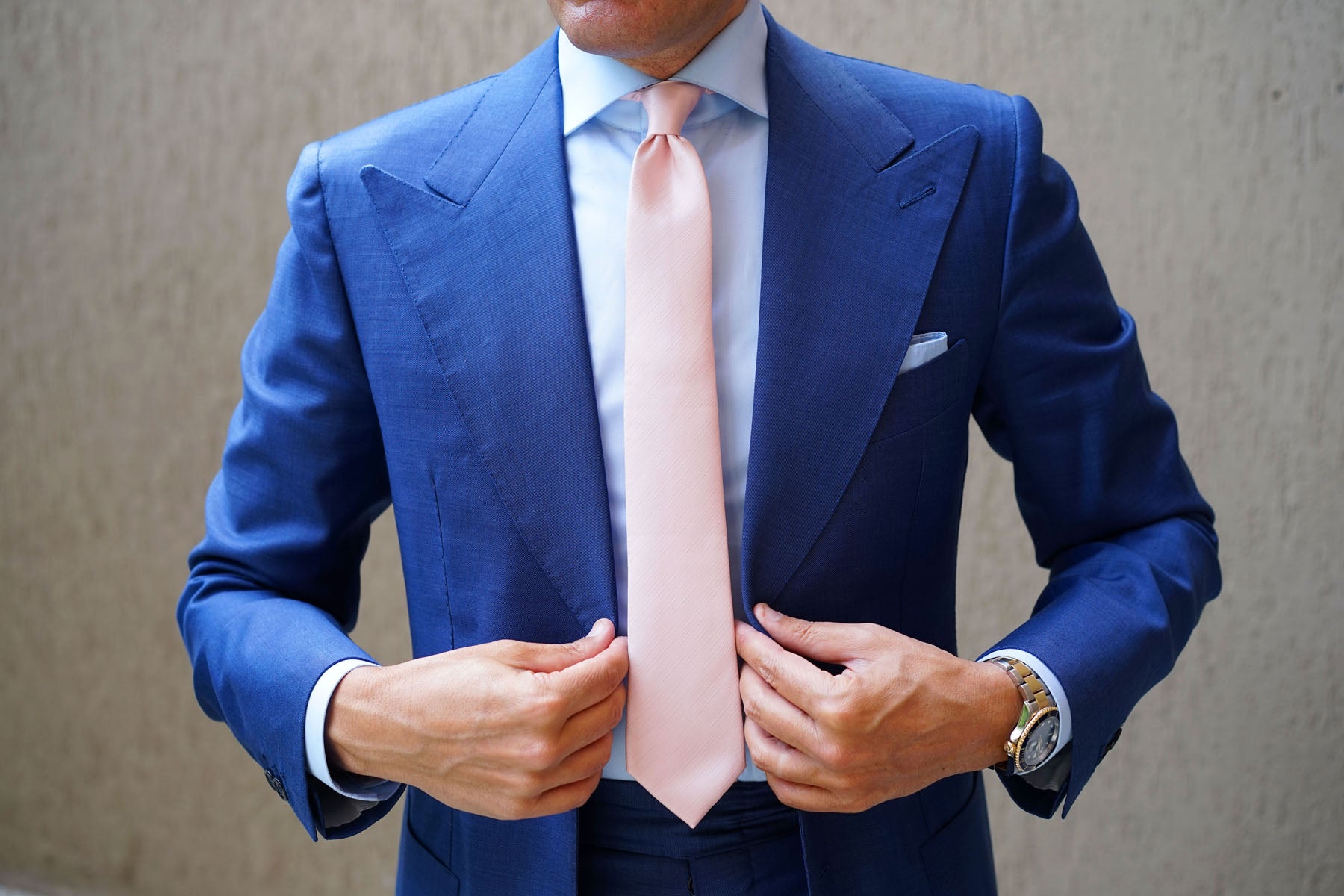 Peach Grain Skinny Tie