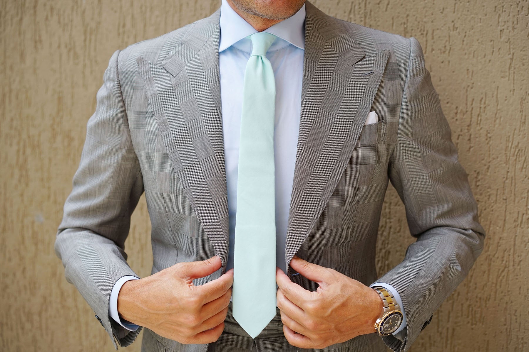 Mint Blue Cotton Skinny Tie