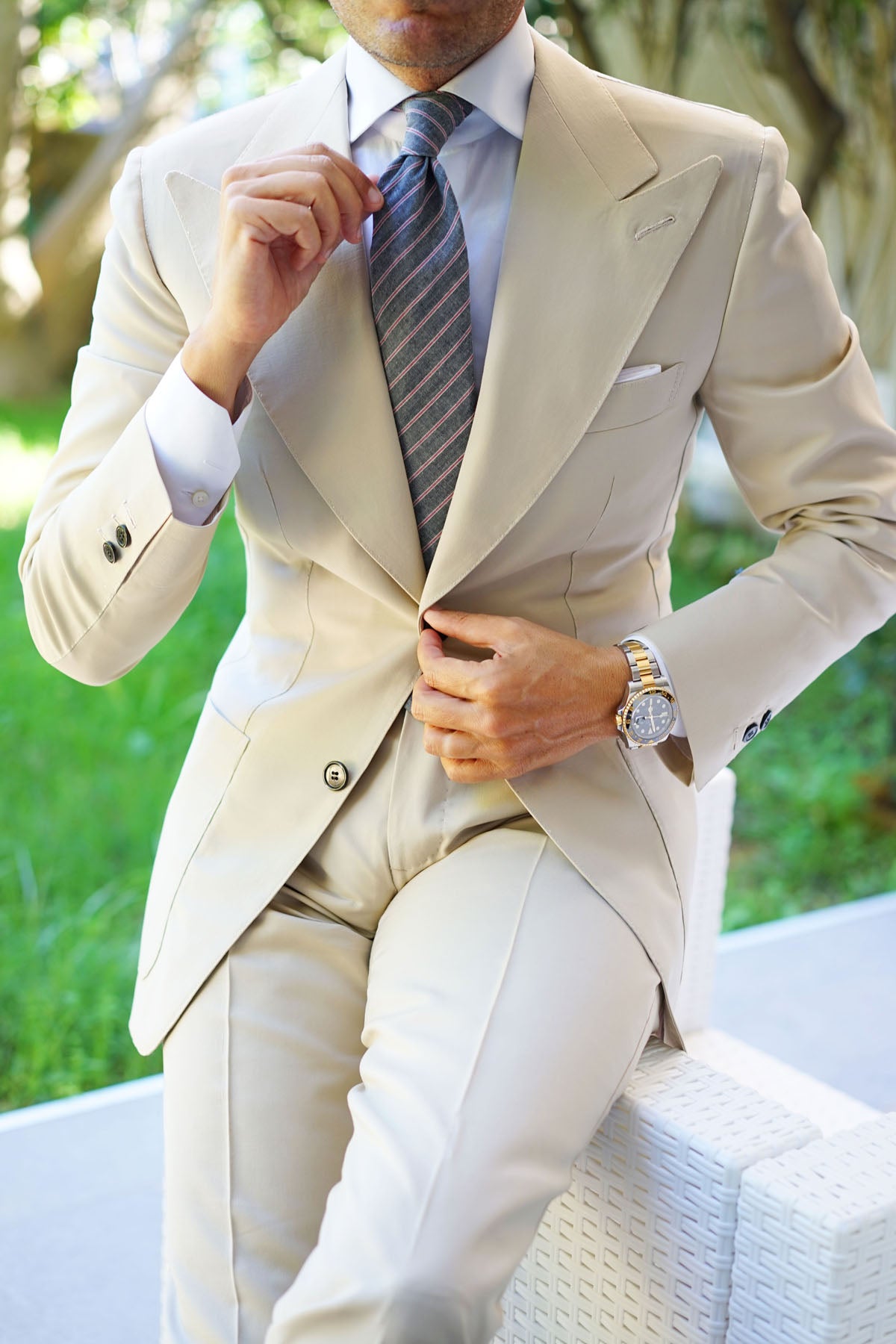 Cherry Red Pinstripe Tie