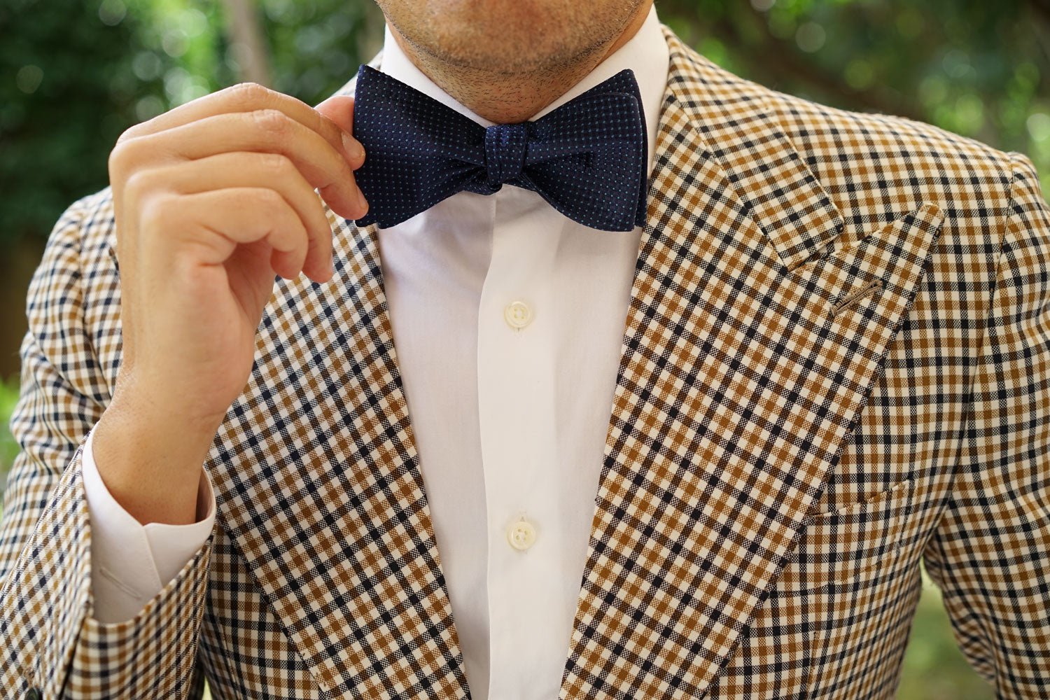 Kroc Blue Pin Dot Self Bow Tie