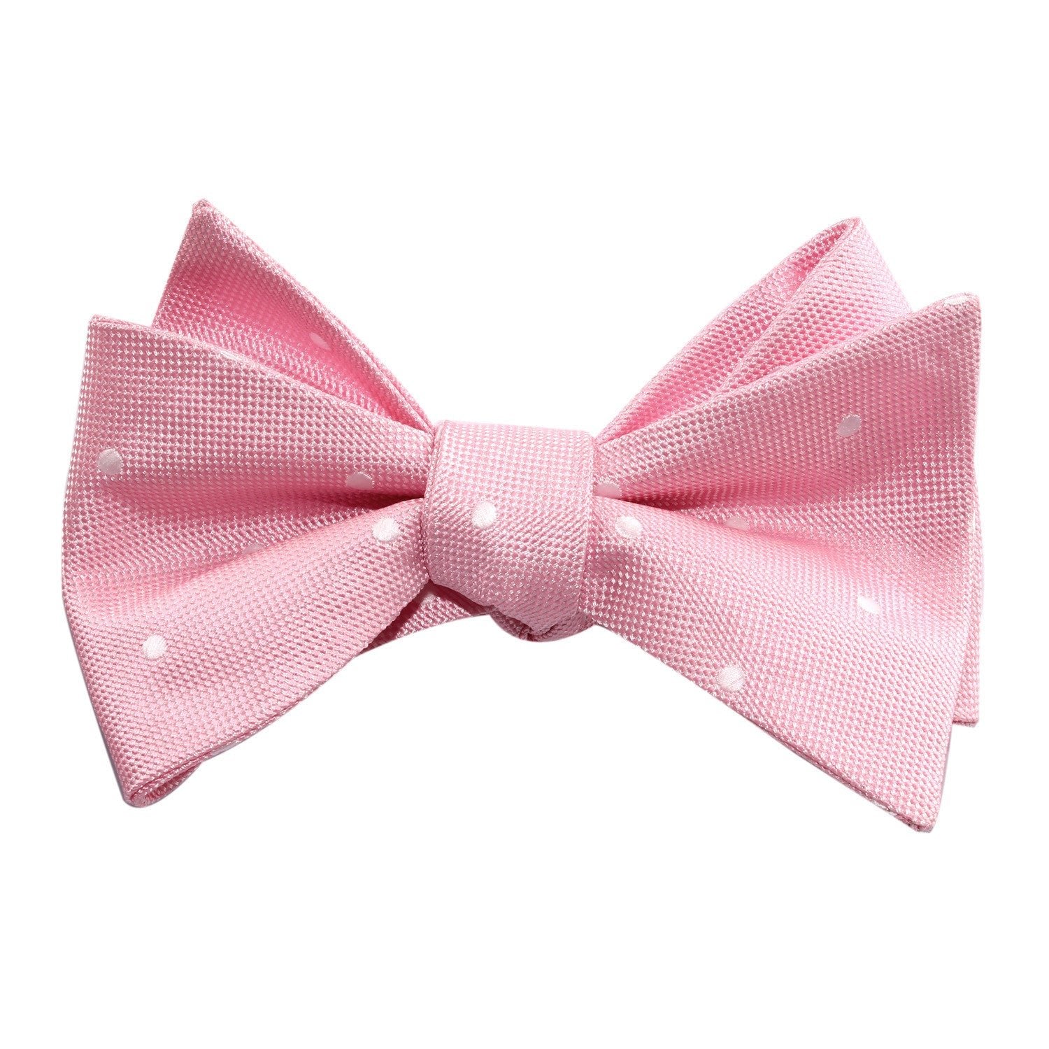 Baby Pink with White Polka Dots Self Tie Bow Tie