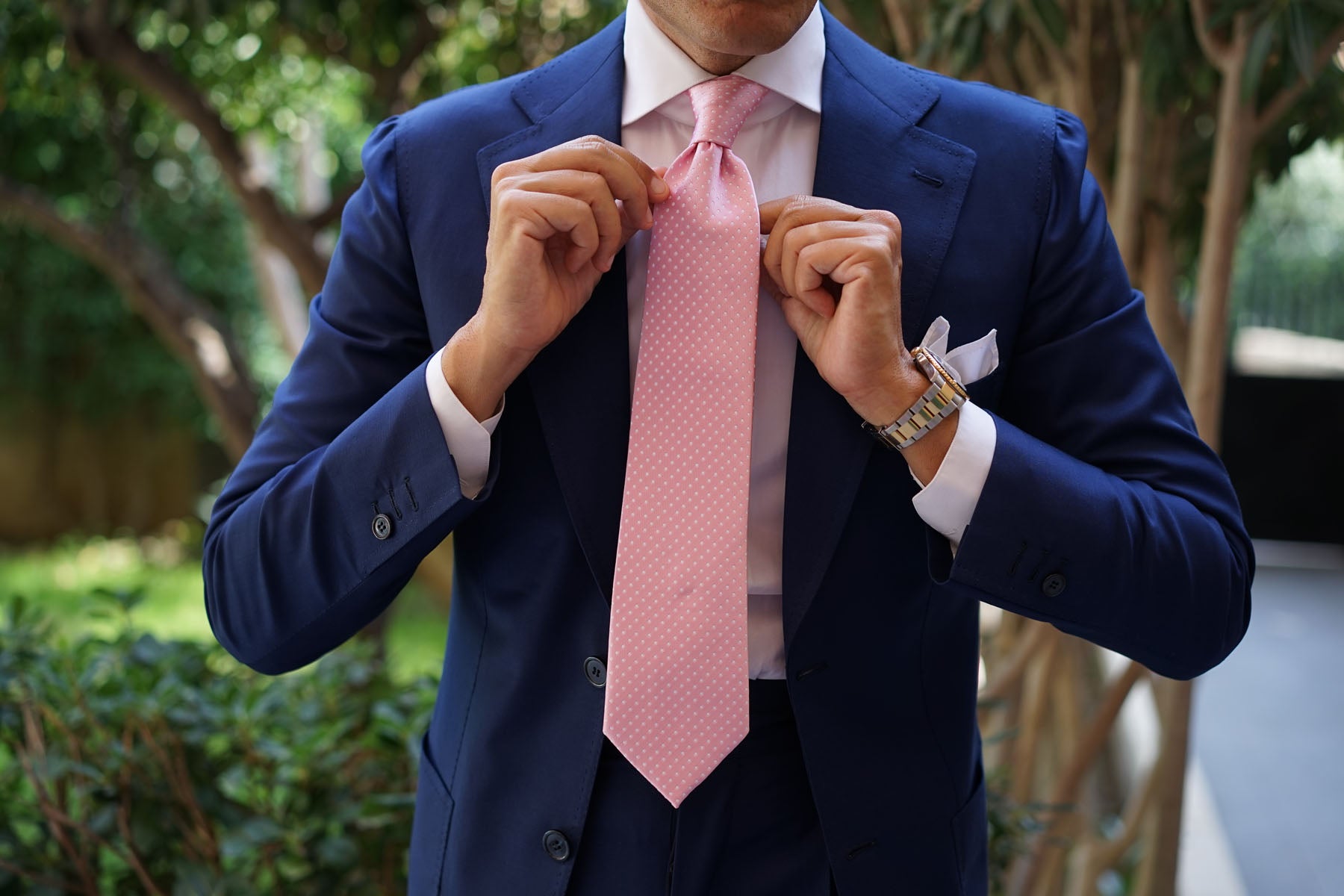 Rose Pink Mini Polka Dots Necktie