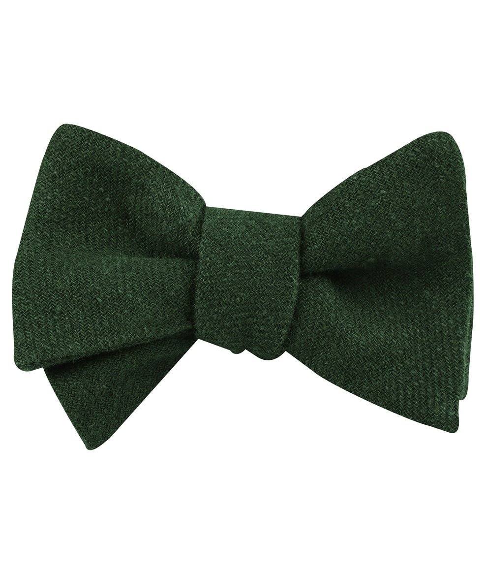 Juniper Green Linen Self Bow Tie