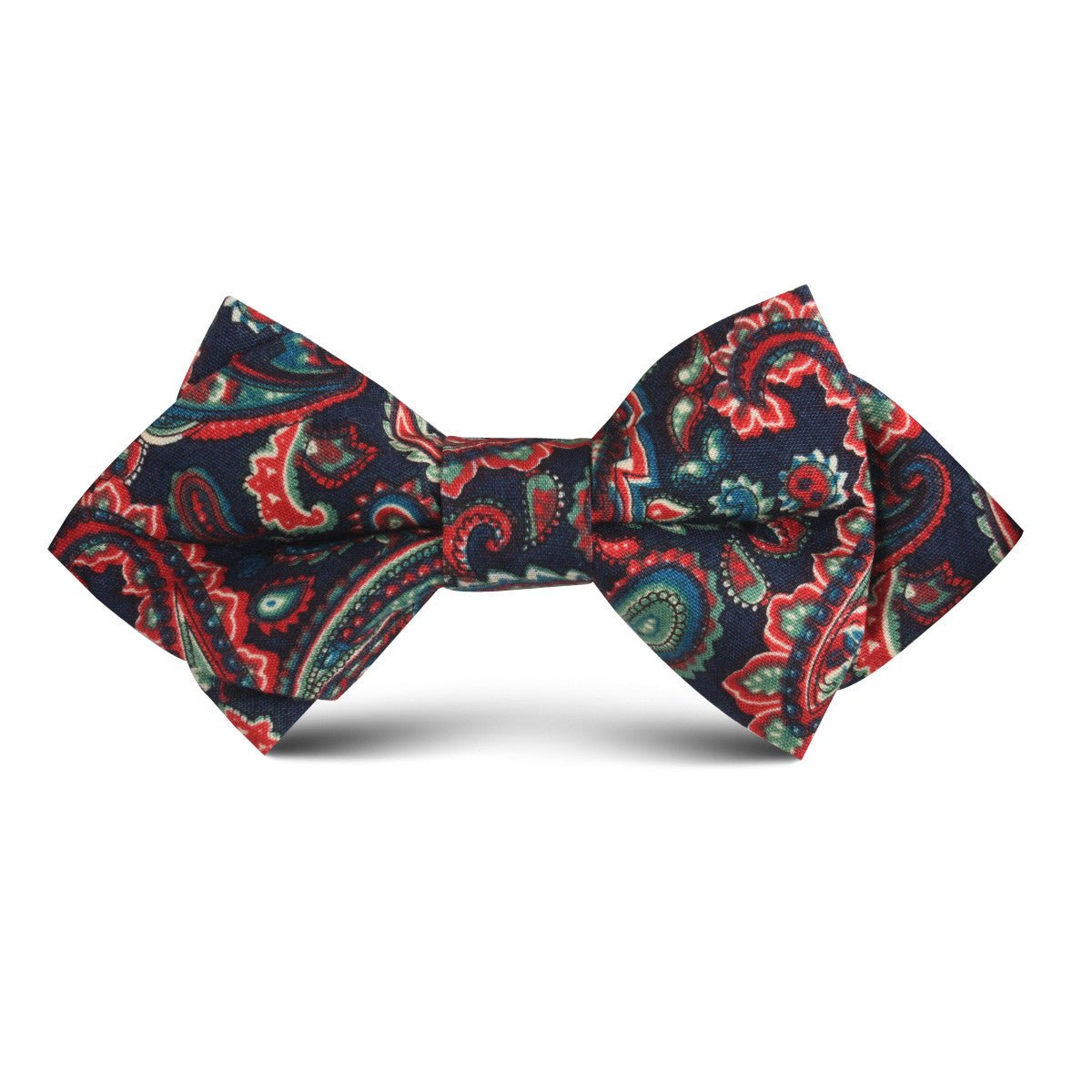 Rocambolesco Green Paisley Kids Diamond Bow Tie