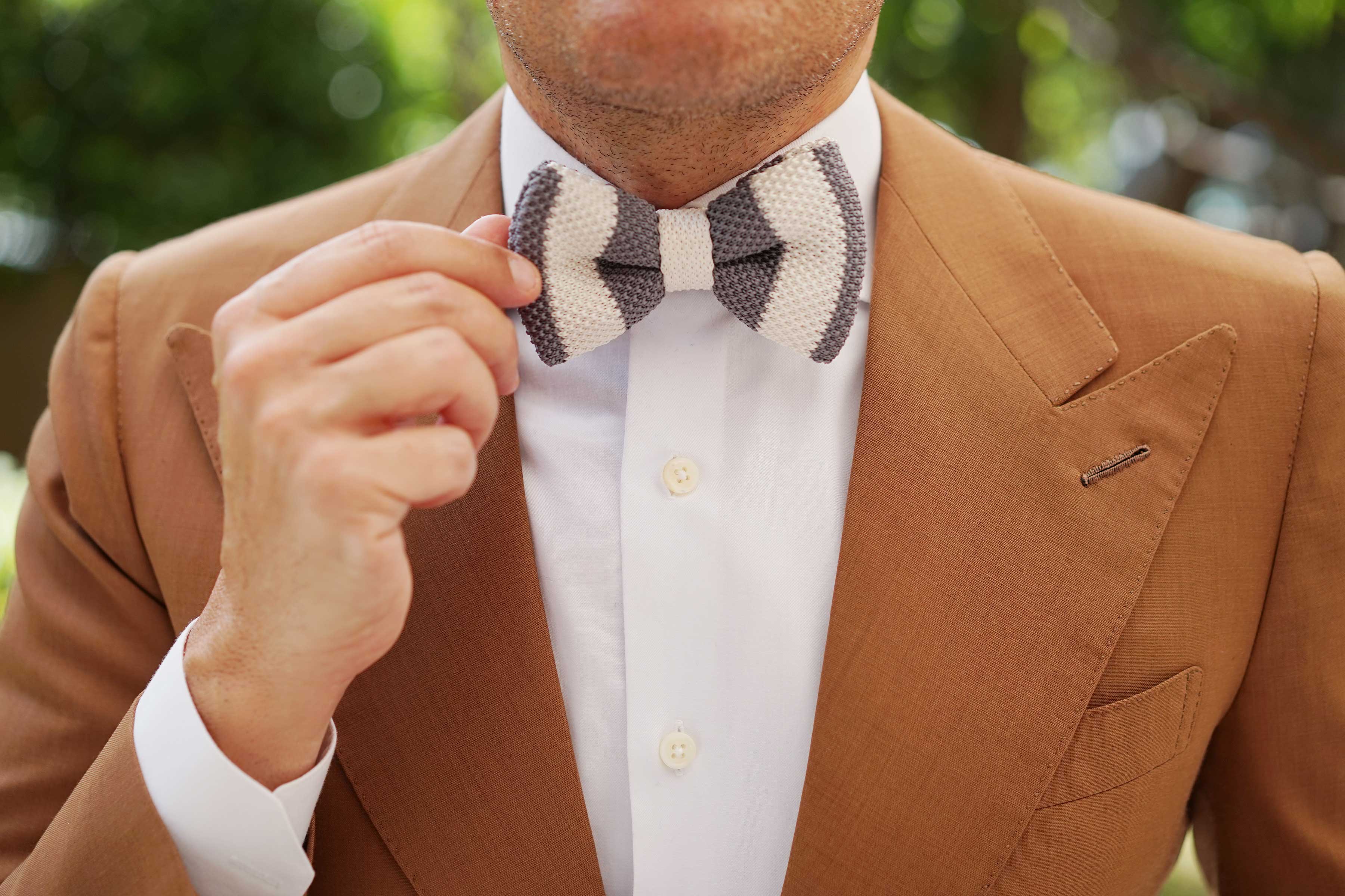 The White Walker Grey Knitted Bow Tie