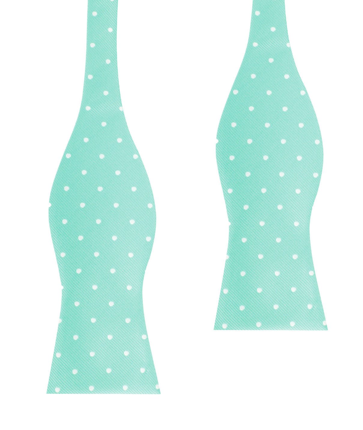 Seafoam Green with White Polka Dots Self Tie Bow Tie