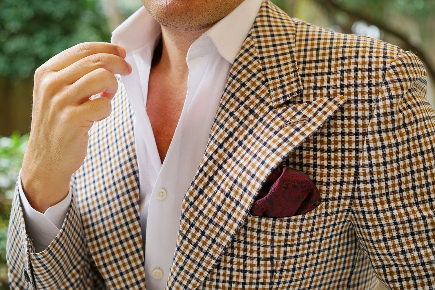 Mahogany Red Paisley Pocket Square