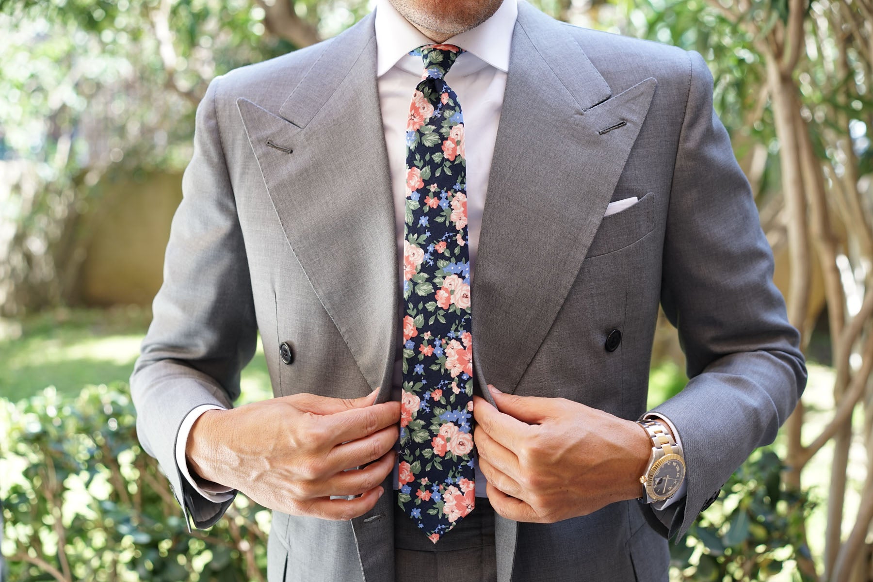 Havana Pink Floral Skinny Tie