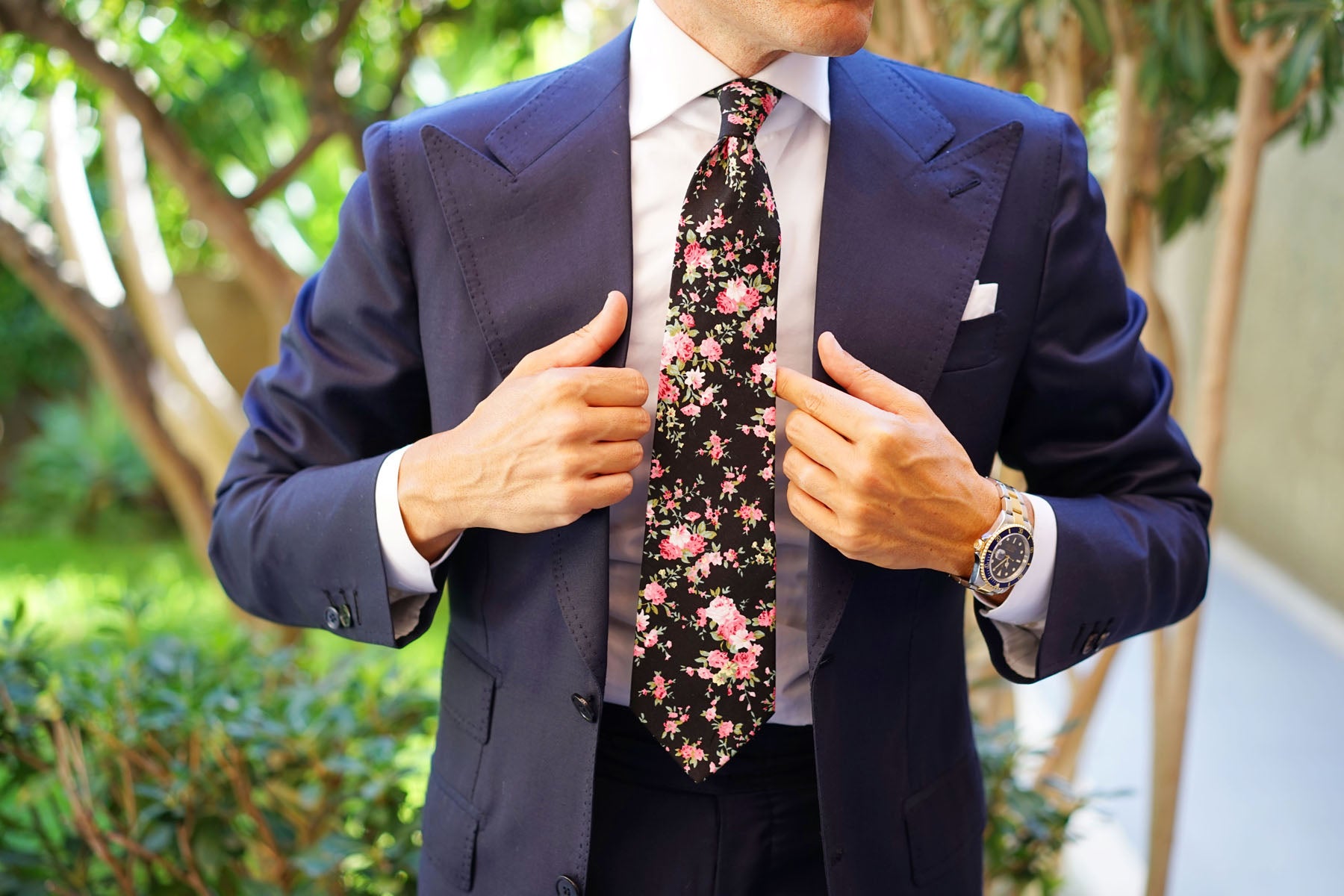 Carnation Floral Pink Tie