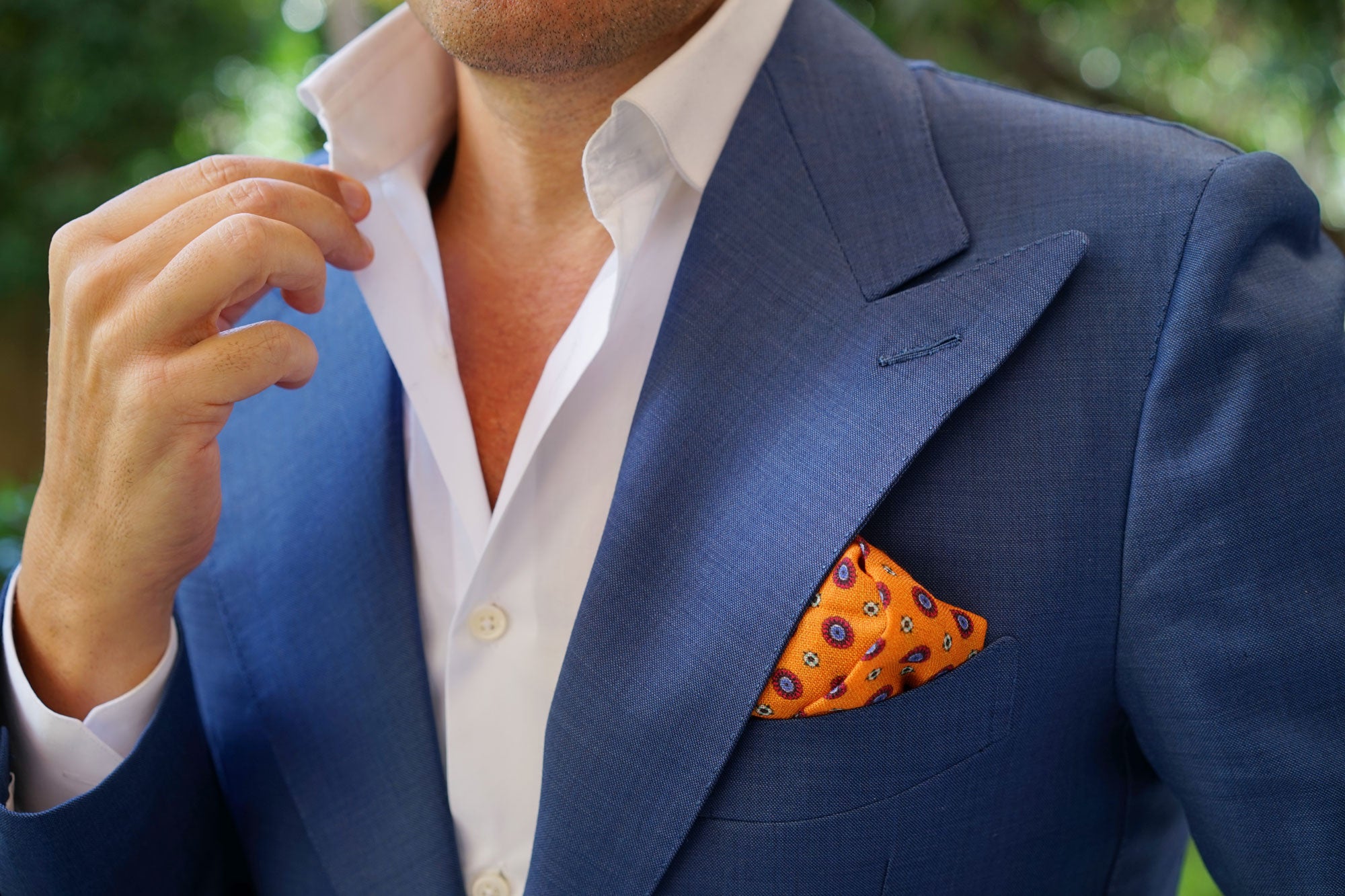 The Beer Baron of the Bronx Orange Wool Pocket Square