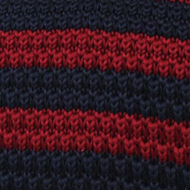 Doyle Navy Blue & Maroon Striped Knitted Tie