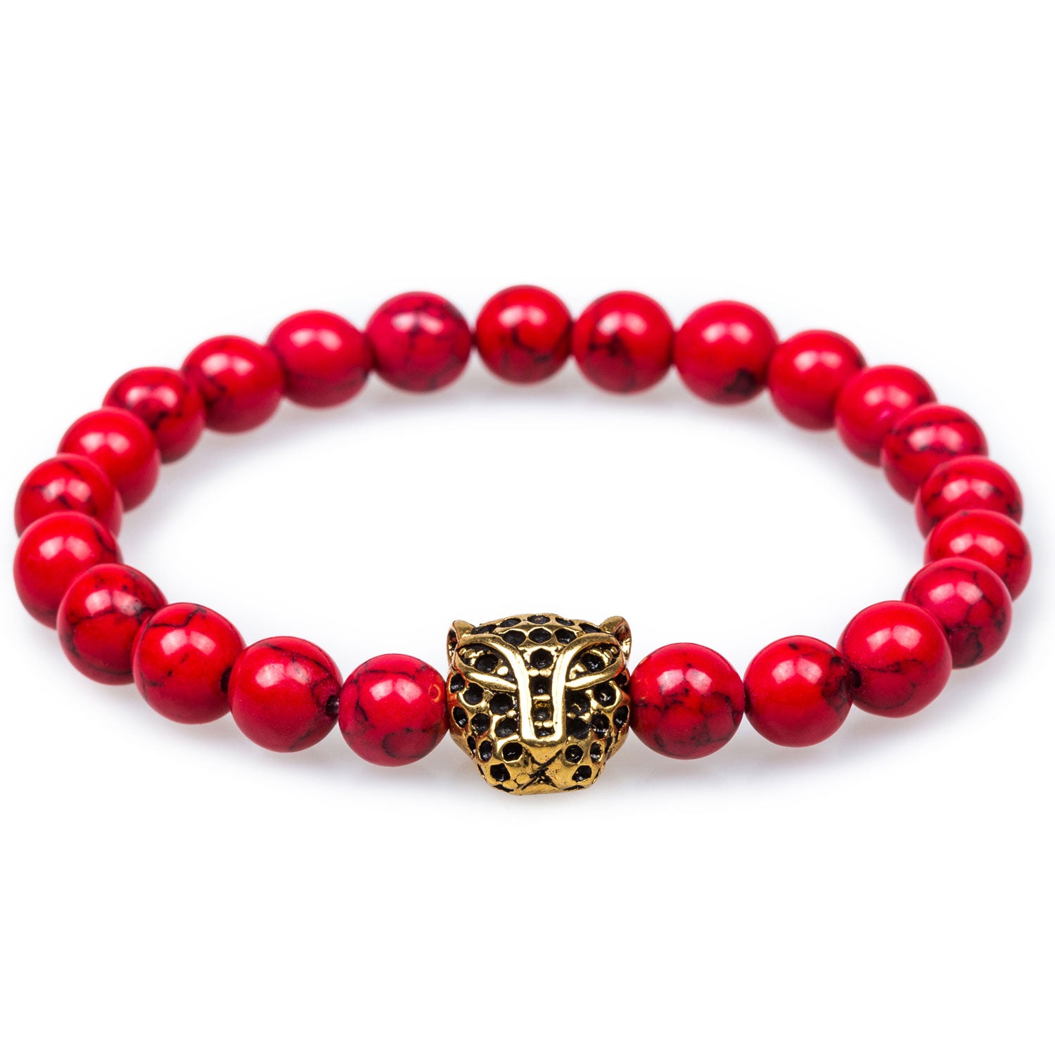 Azar Red Turquoise Black Panther Bracelet