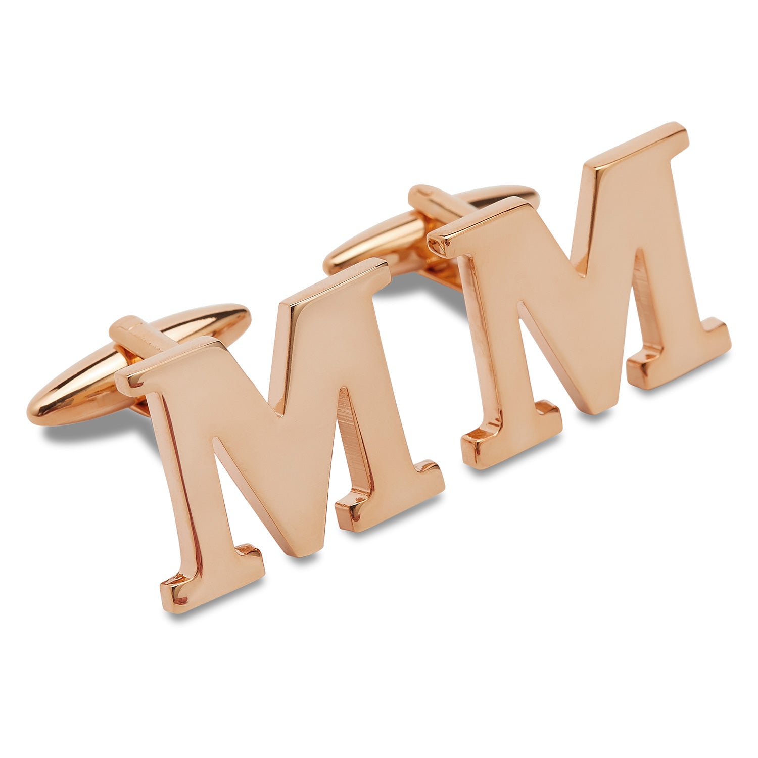 Rose Gold Letter M Cufflinks