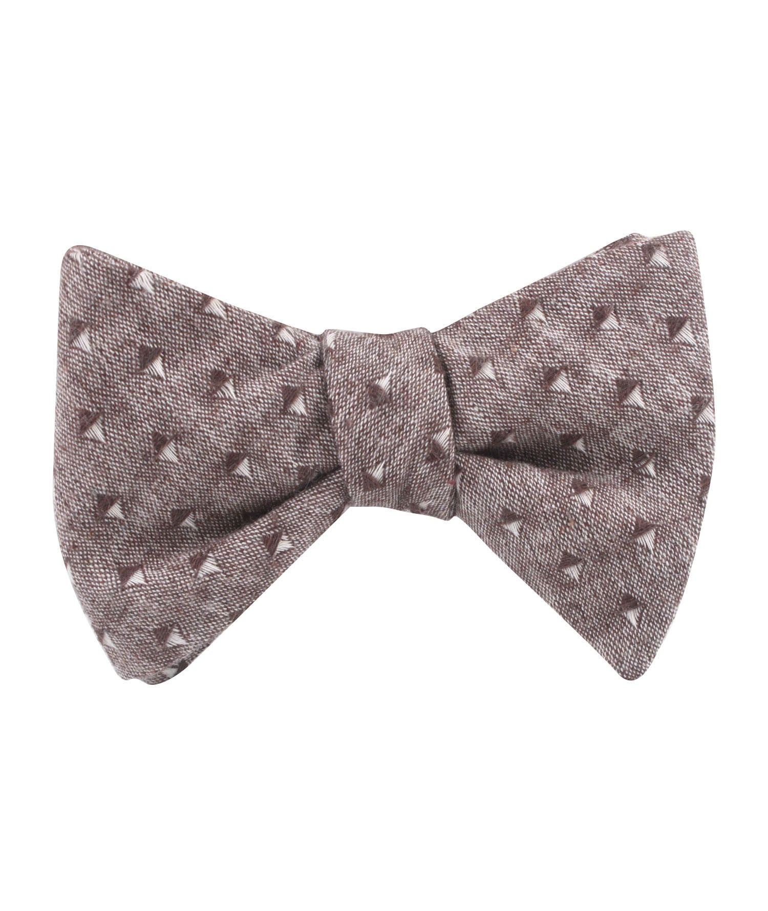 Inception Brown Linen Self Bow Tie