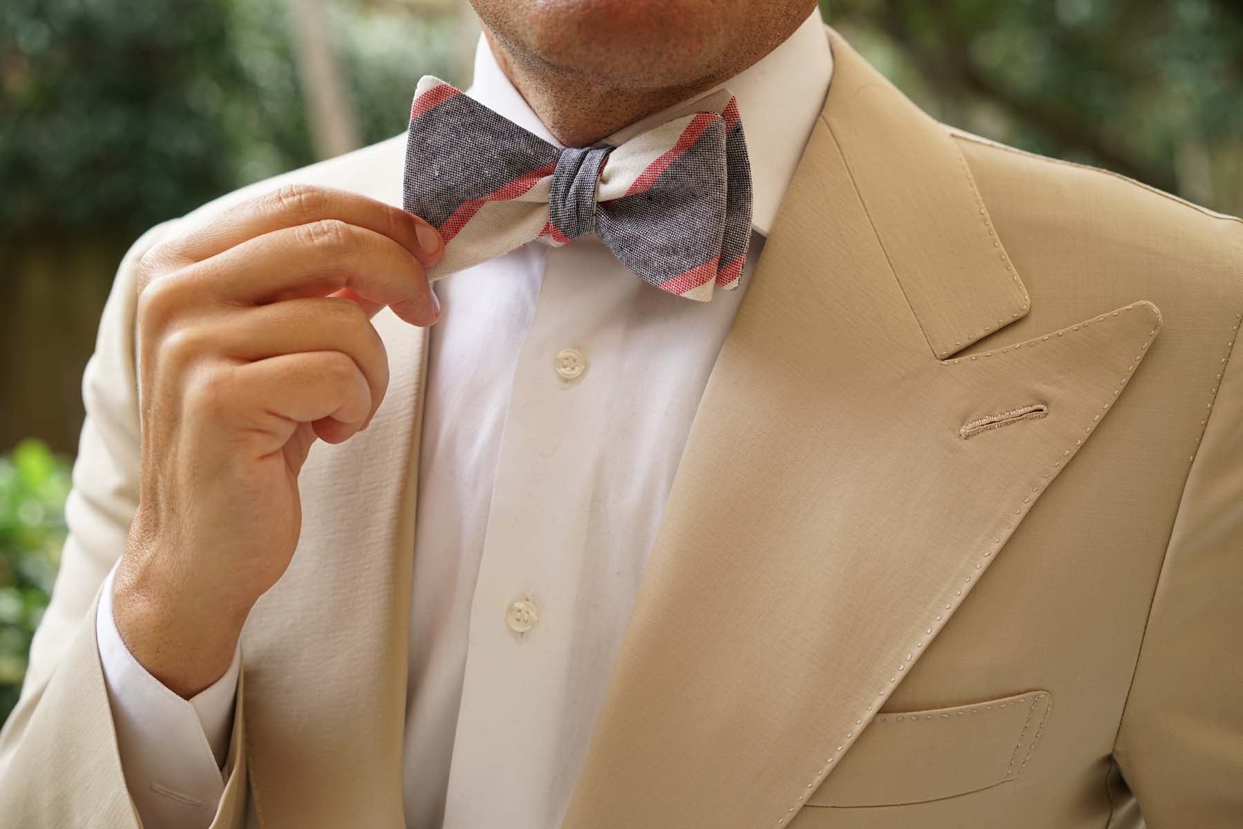 Napoleon Inferno Linen Self Bow Tie