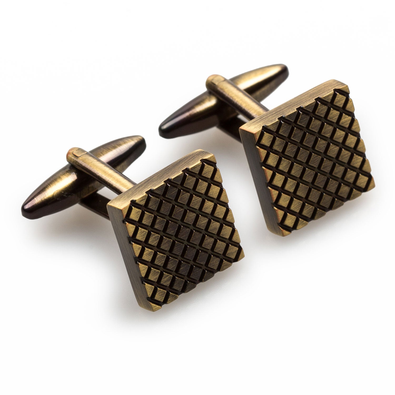 Mr Plummer Antique Brass Square Cufflinks