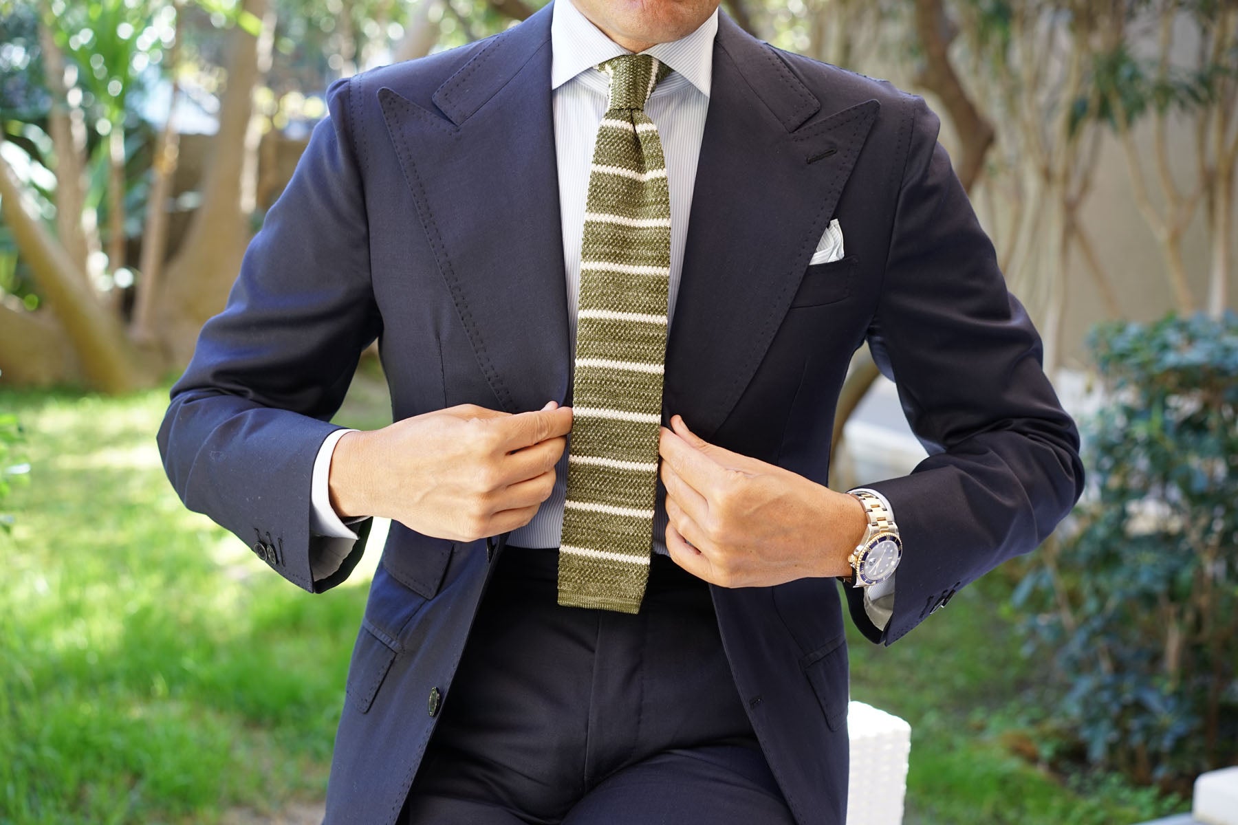 Clooney Striped Knitted Tie