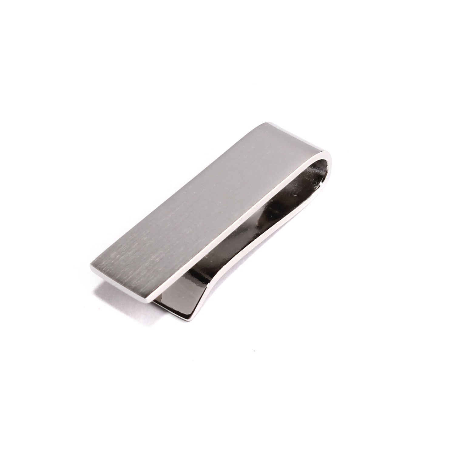 Mini Brushed Silver Square Clasp Skinny Tie Bar