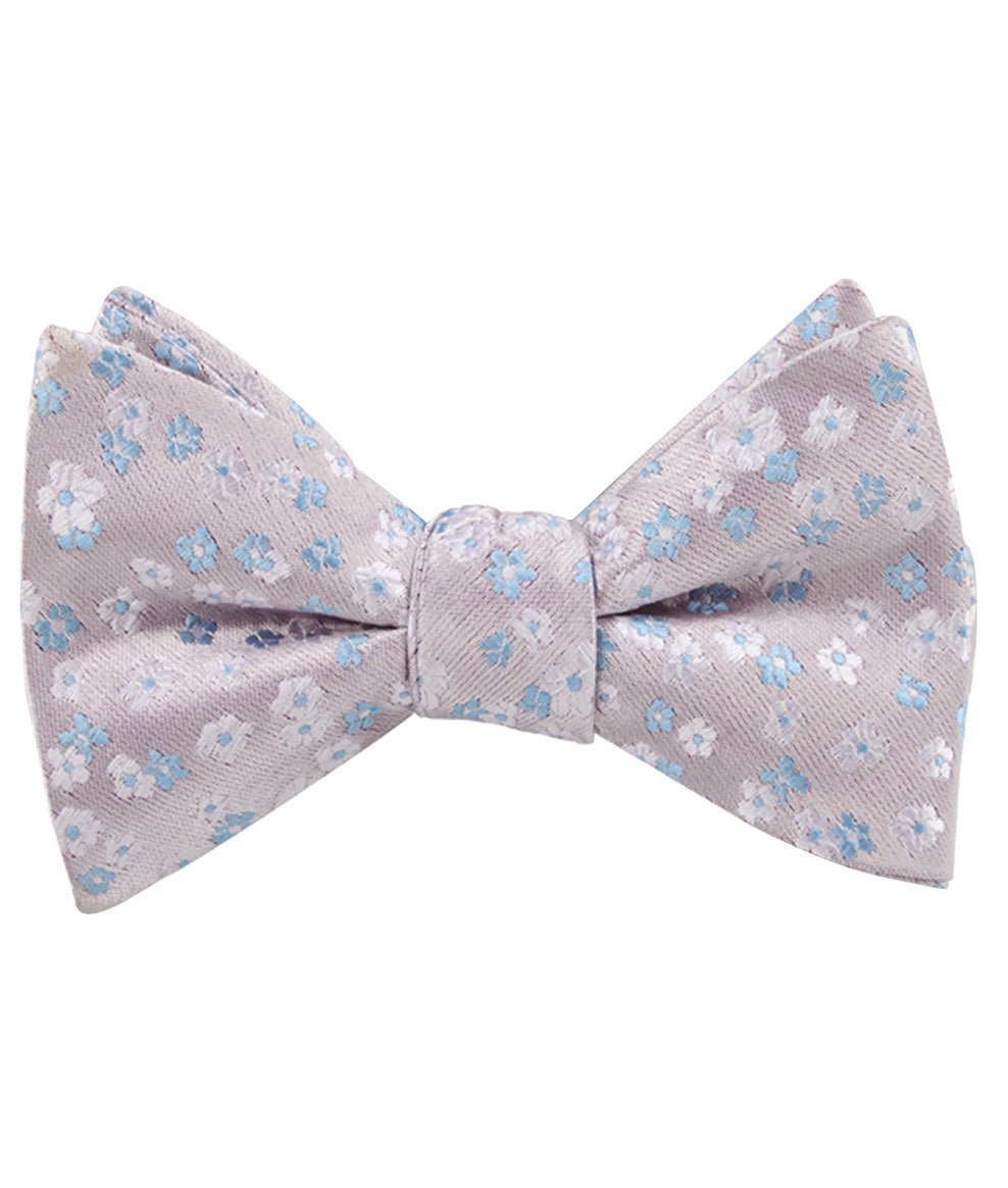 Miharashi Seaside Blue and White Floral Self Bow Tie