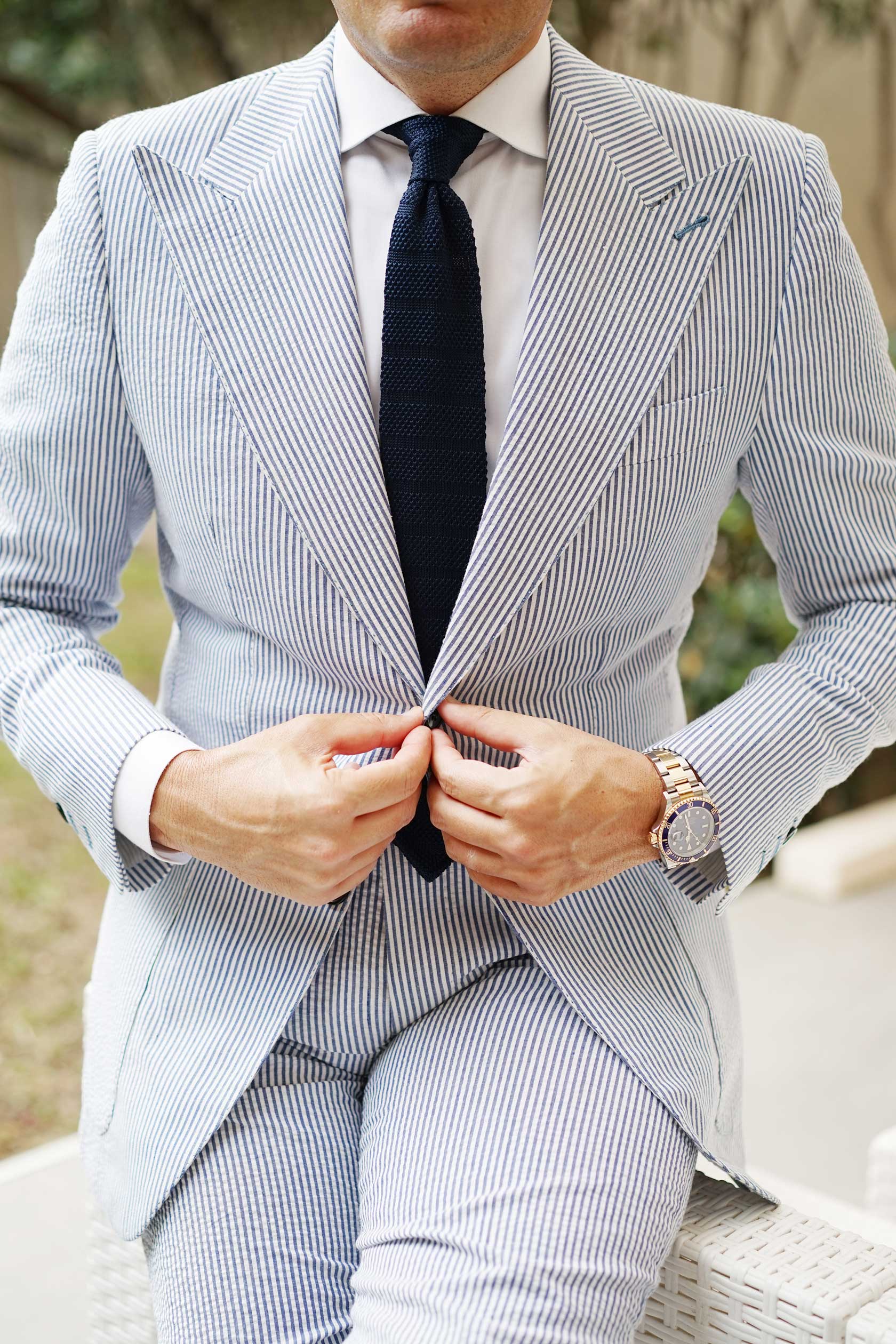 Essaouira Navy Knitted Tie