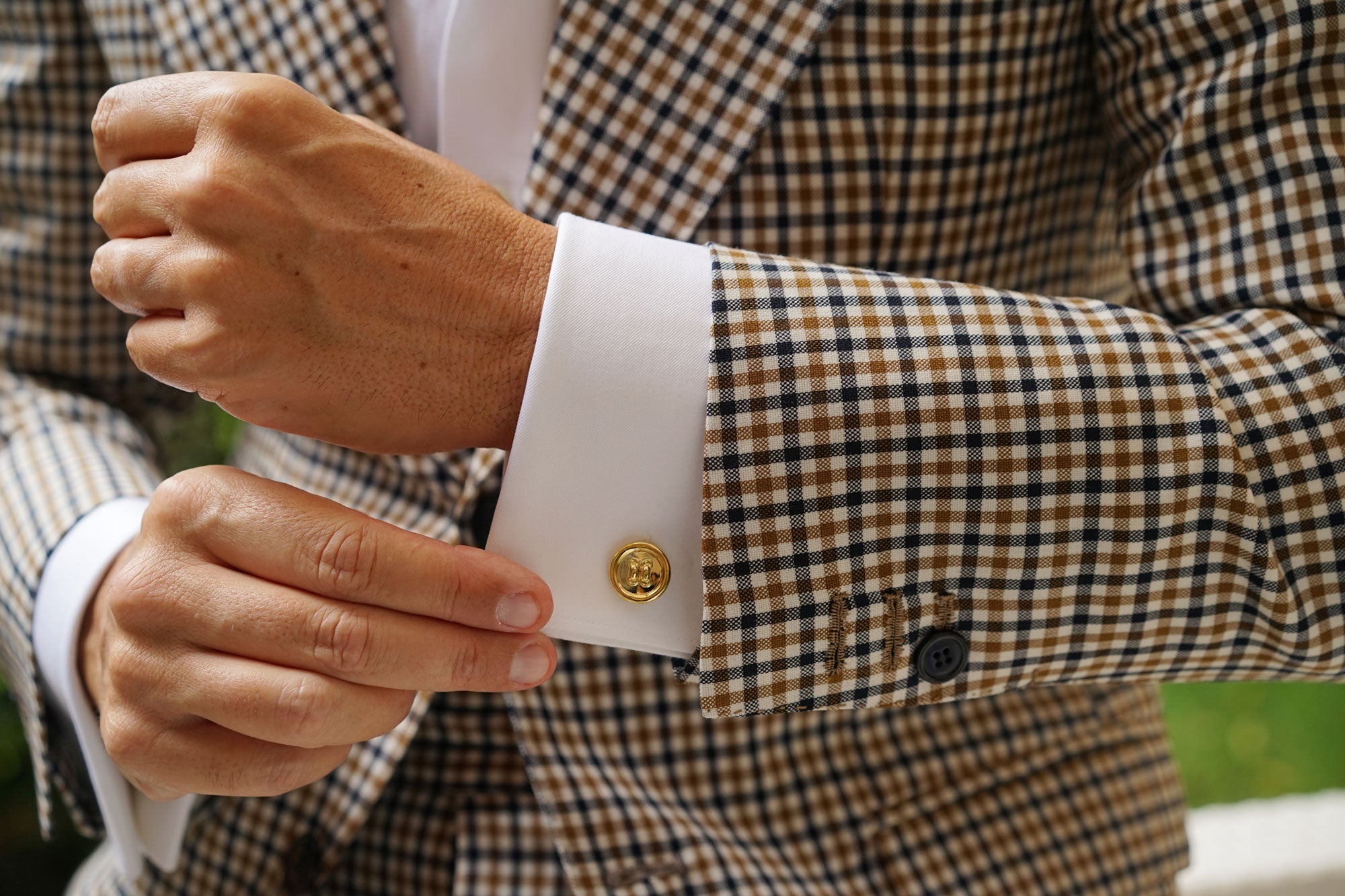 Gold Button Cufflinks