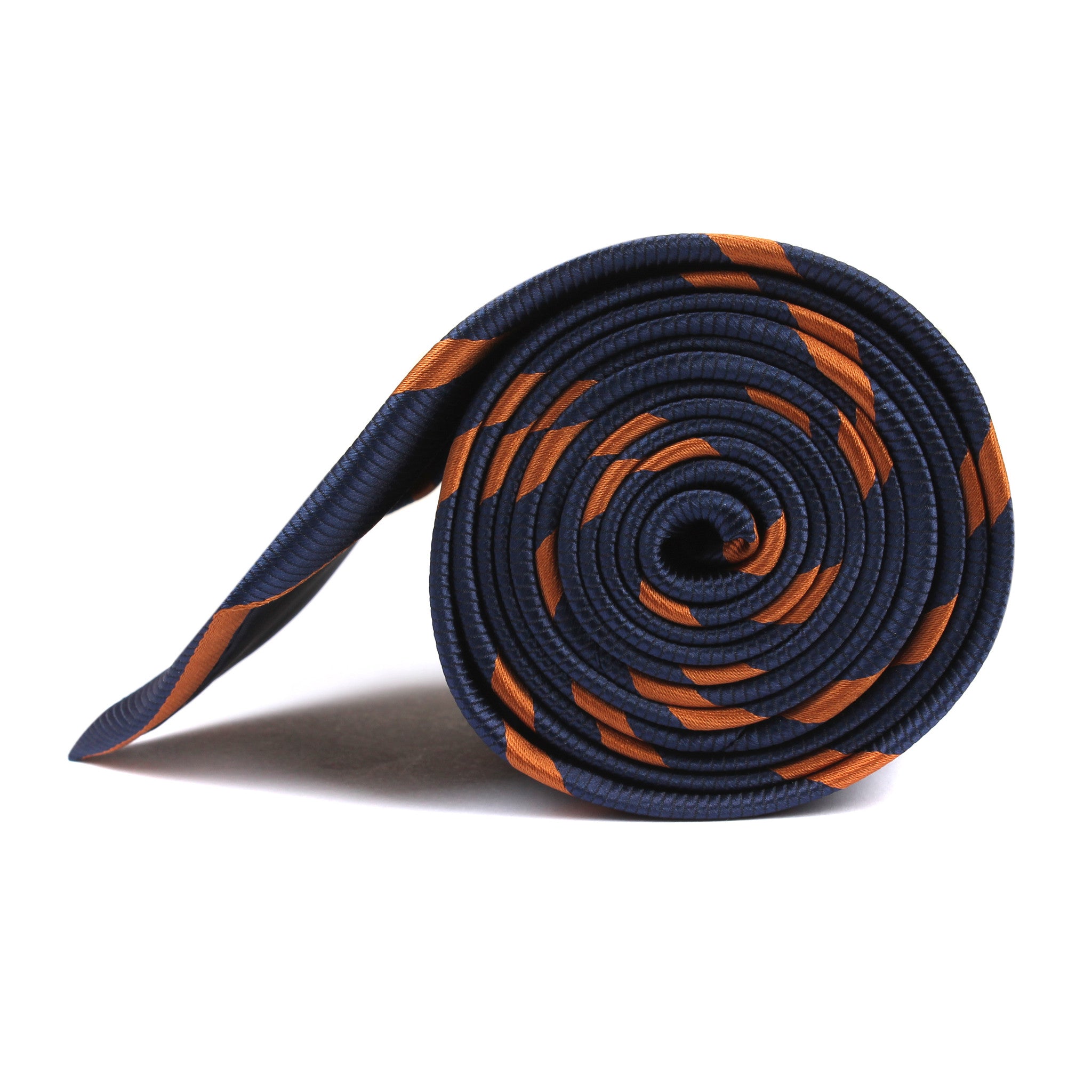 Navy Blue Tie with Striped Brown