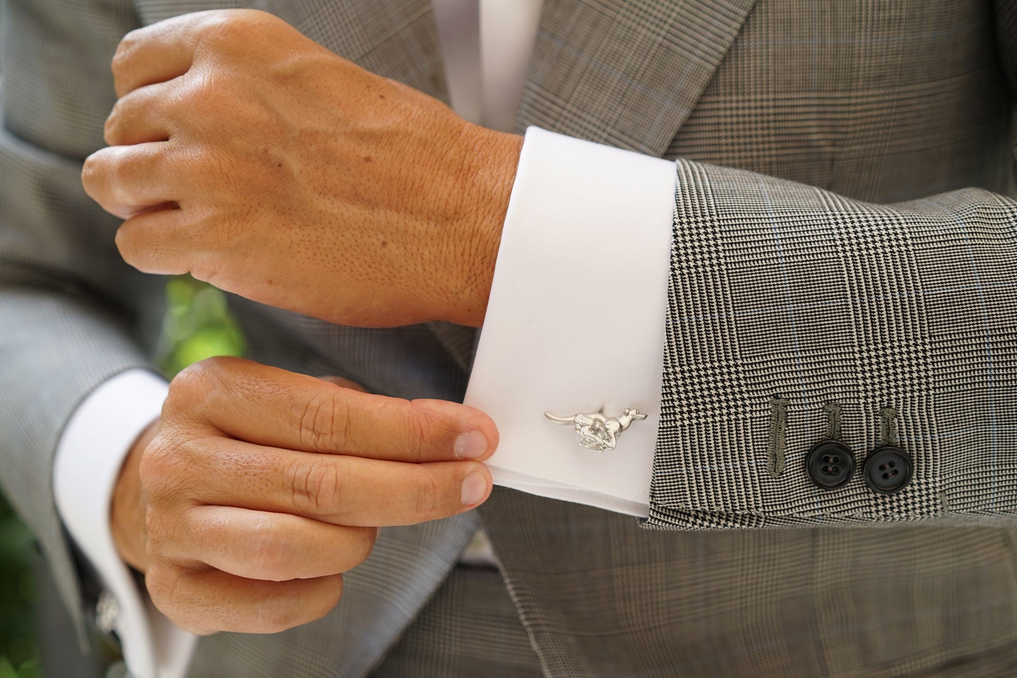 Silver Racing Hound Cufflinks