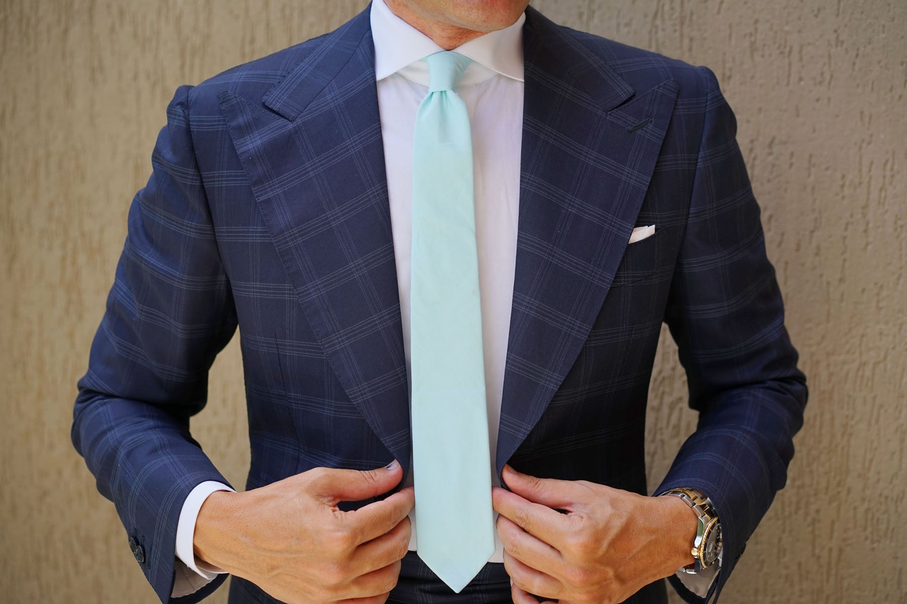 Mint Green Cotton Skinny Tie