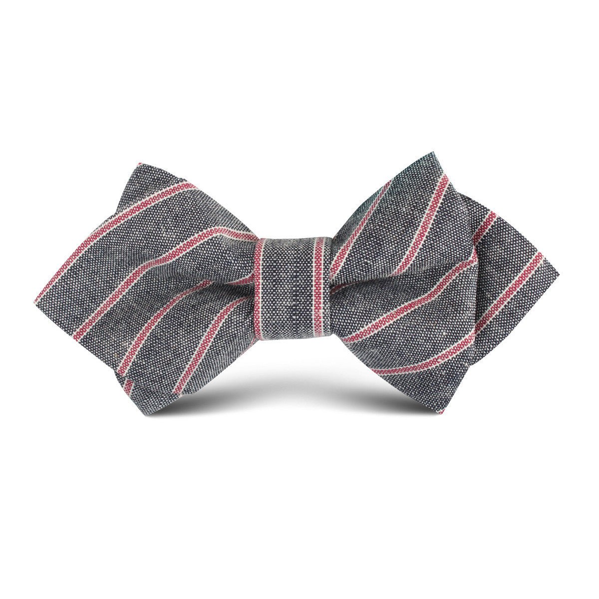 Cherry Red Pinstripe Kids Diamond Bow Tie