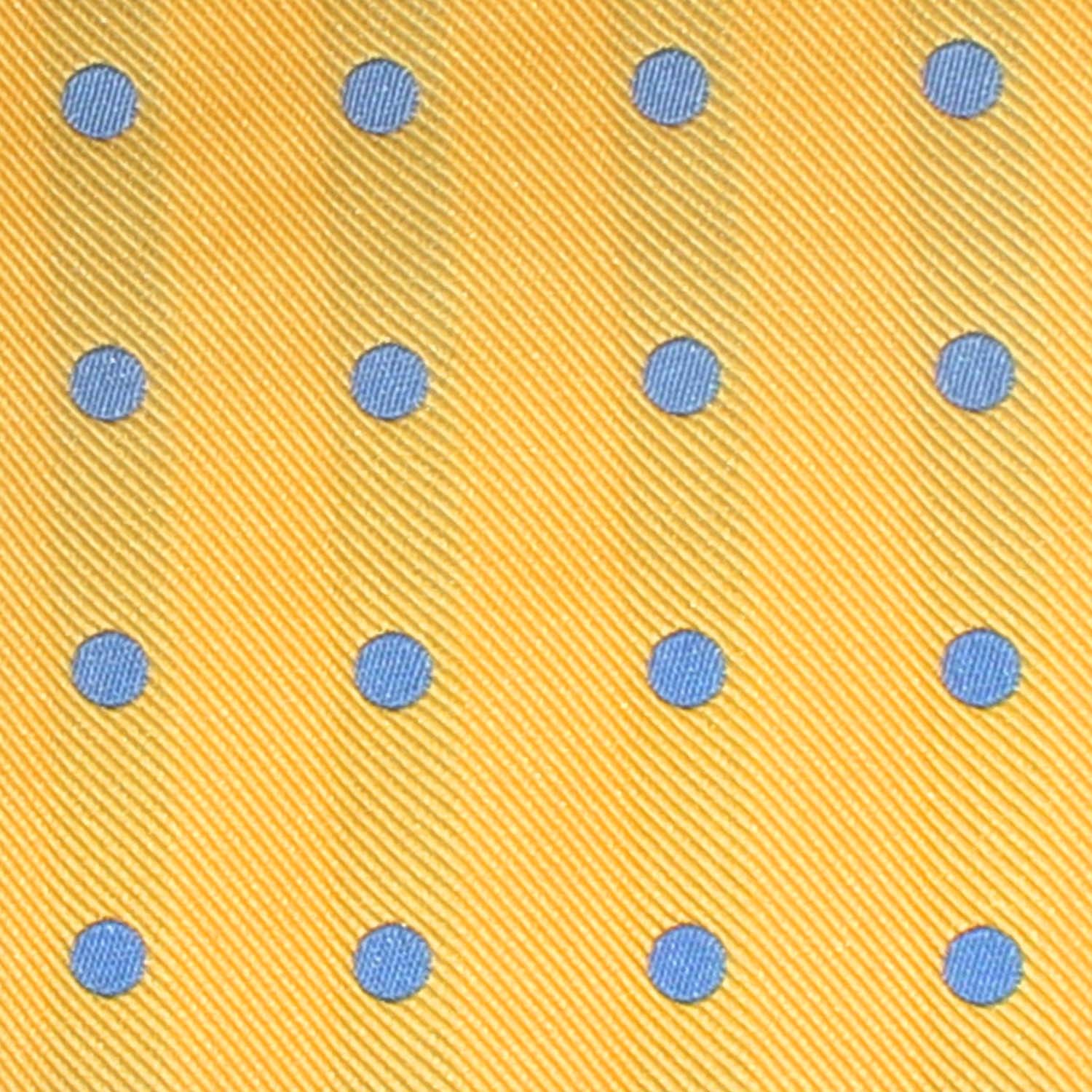 Yellow Skinny Tie with Light Blue Polka Dots