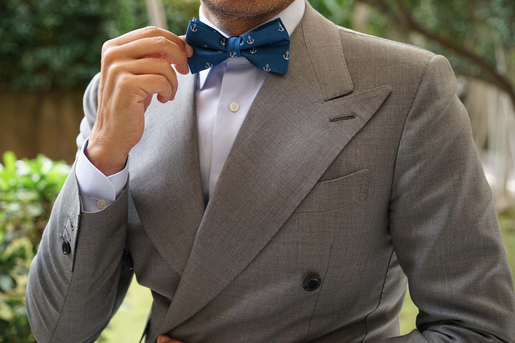 The OTAA Teal Blue Anchor Bow Tie