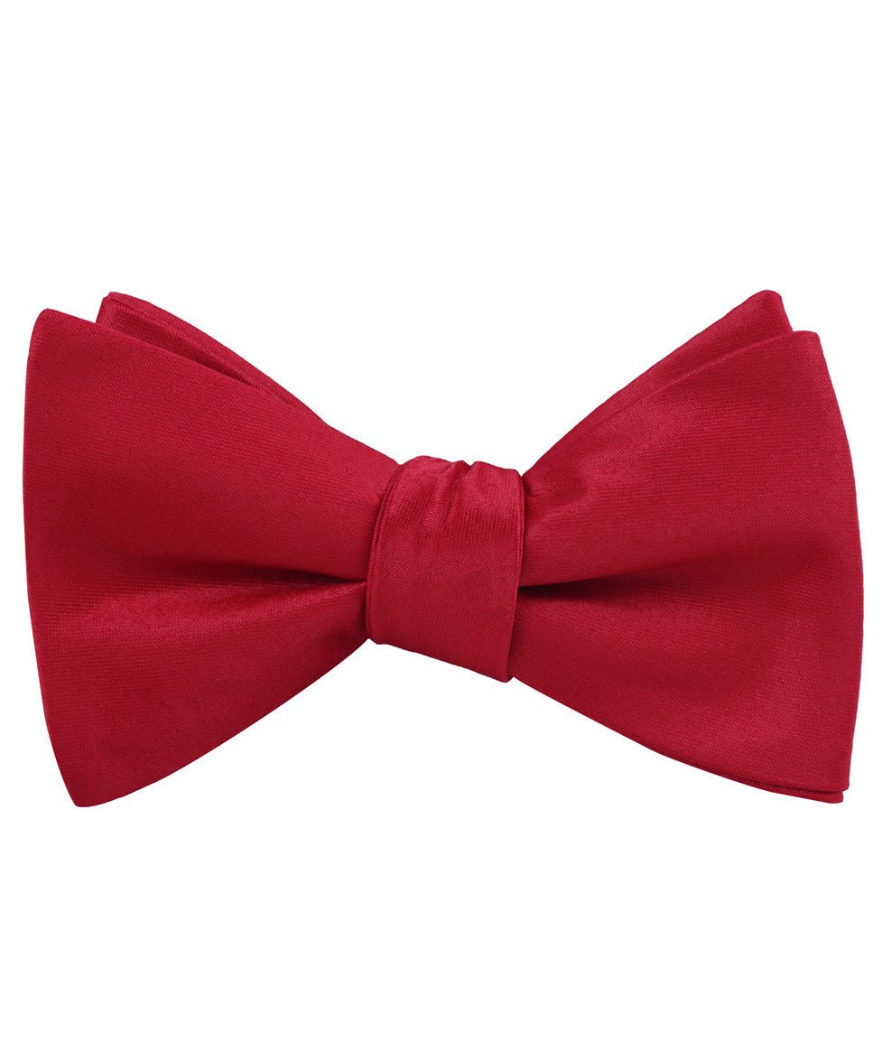 Apple Maroon Satin Self Bow Tie