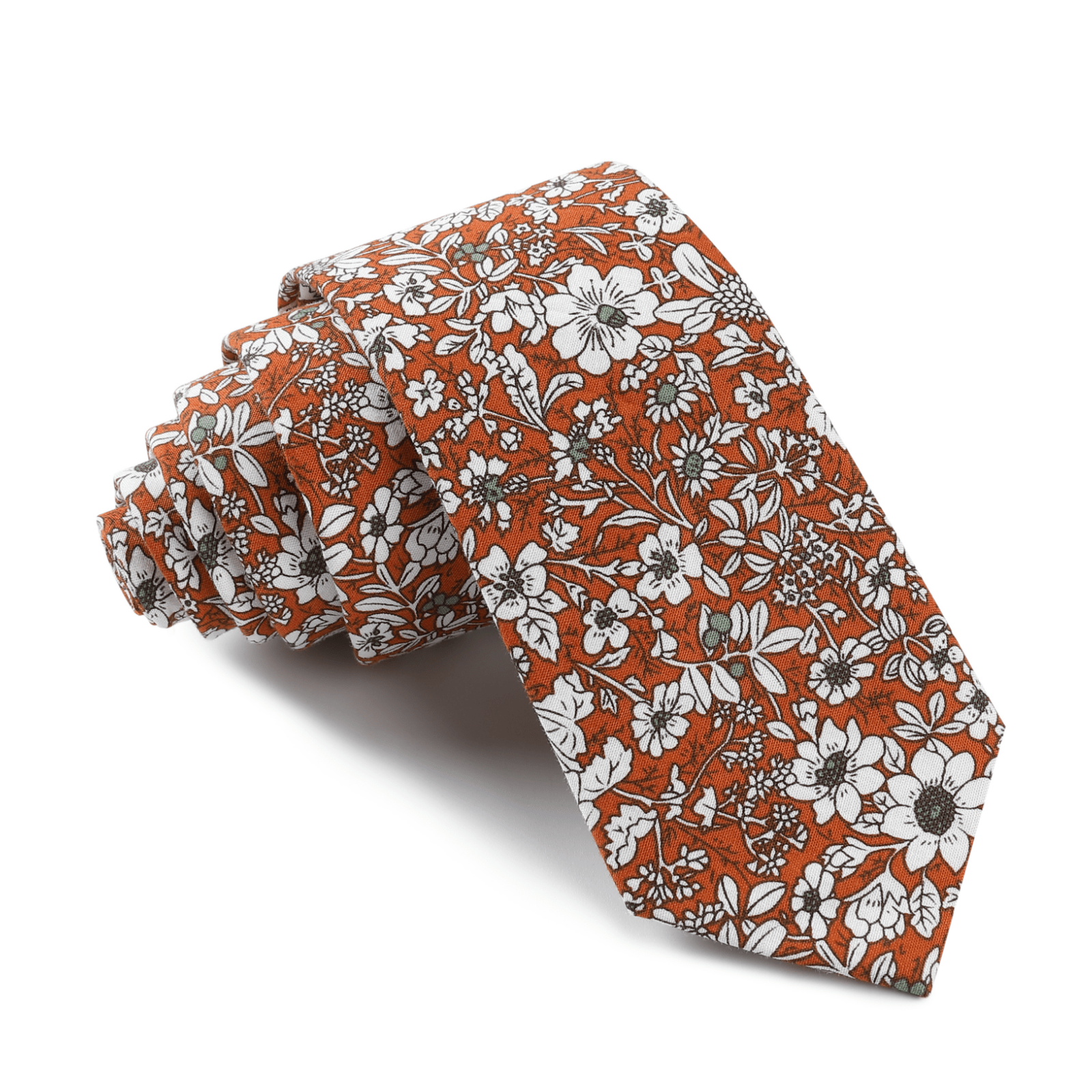 Tabriz Terracotta Floral Skinny Tie