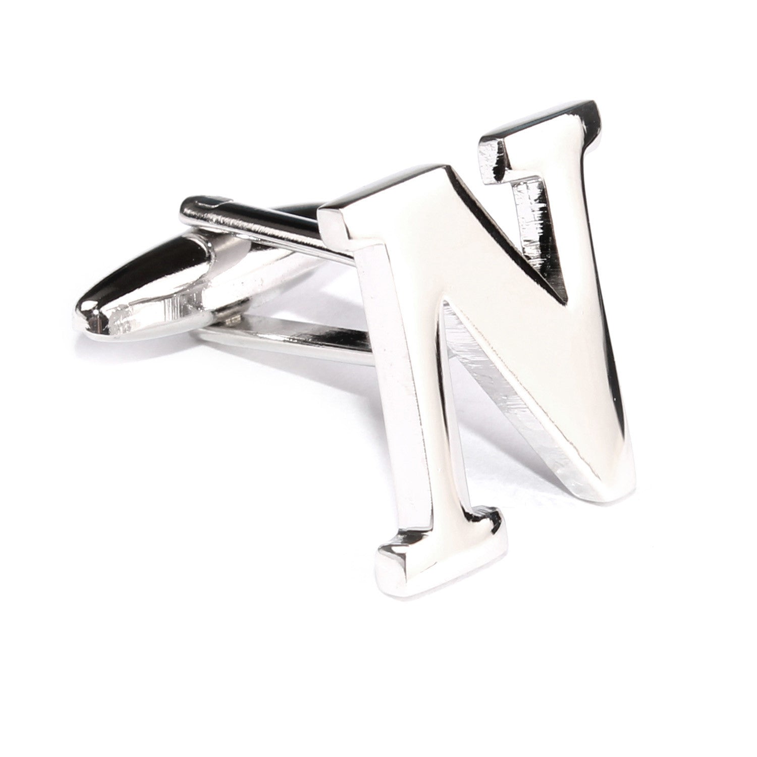 Letter N Silver Cufflinks