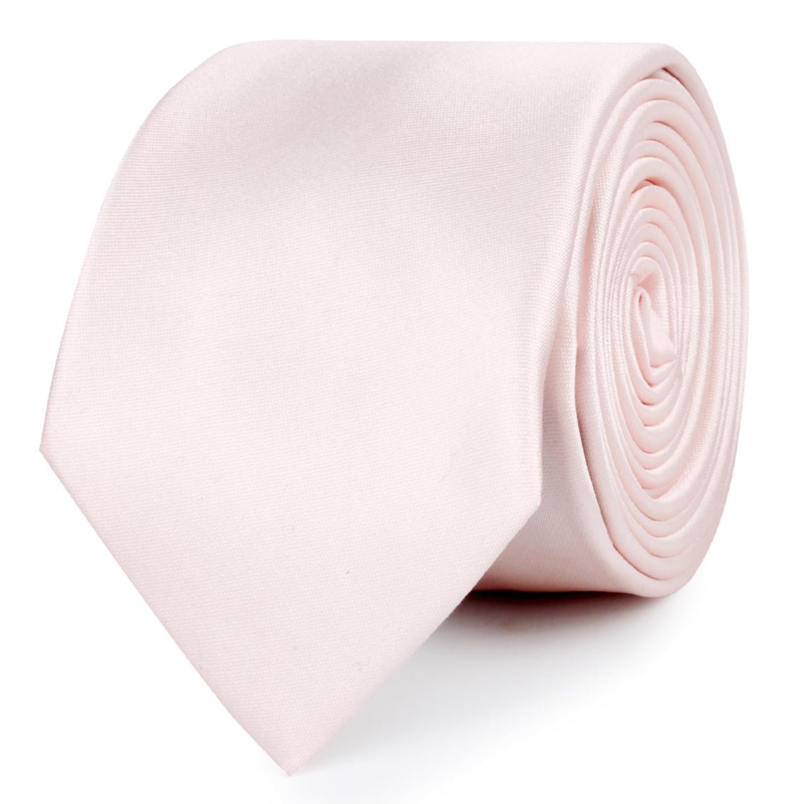 Nude Pink Satin Skinny Tie