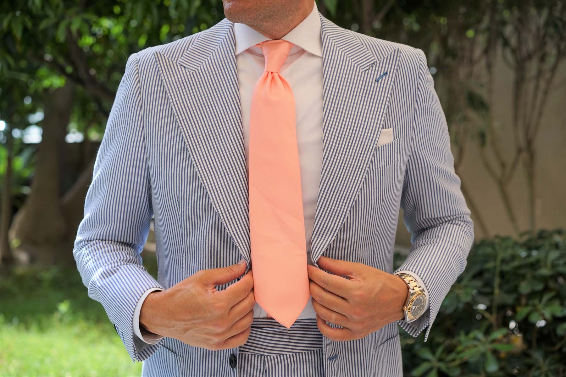 Bellini Peach Weave Necktie