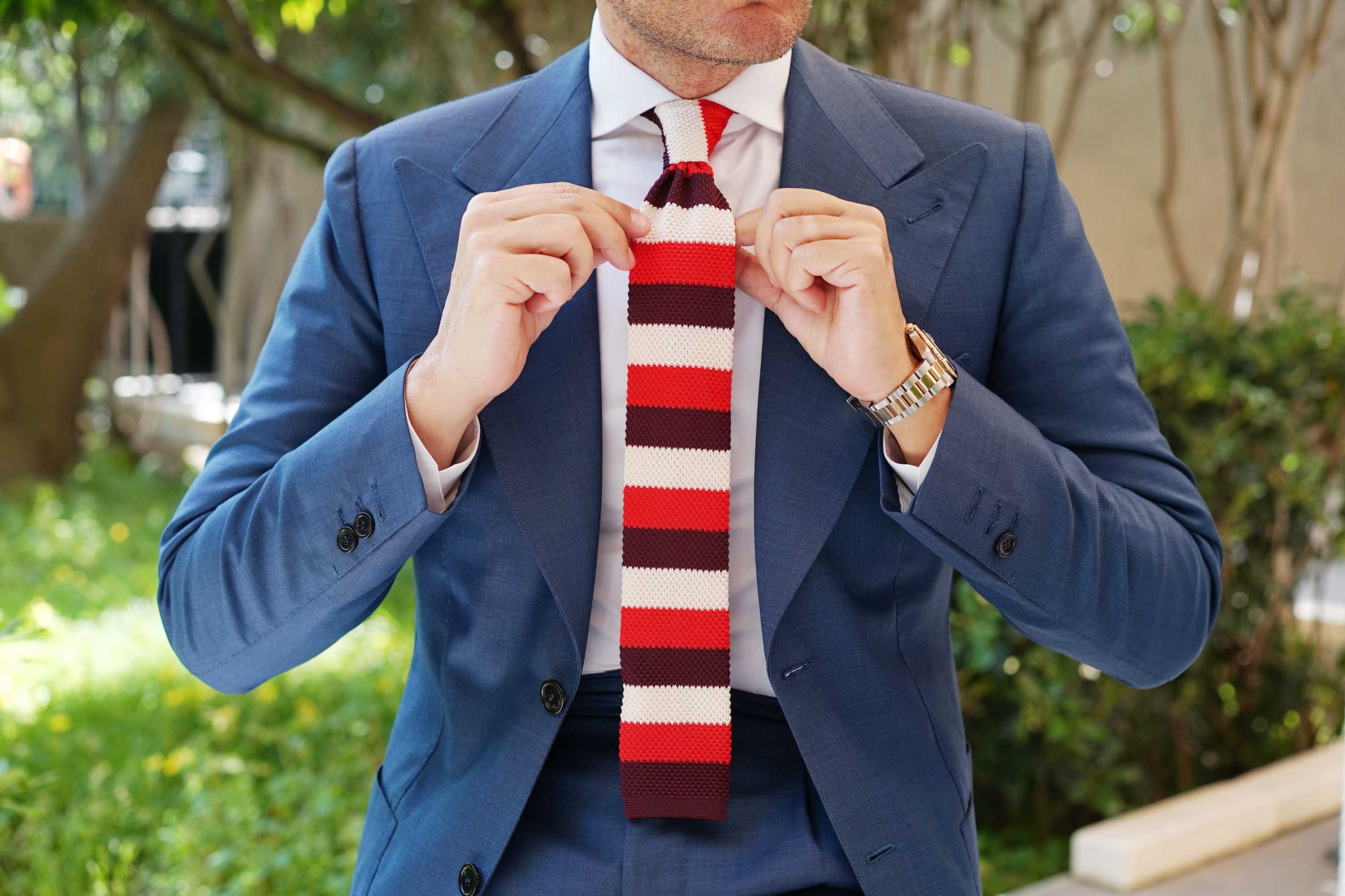 Mr Bowie Maroon Knitted Tie