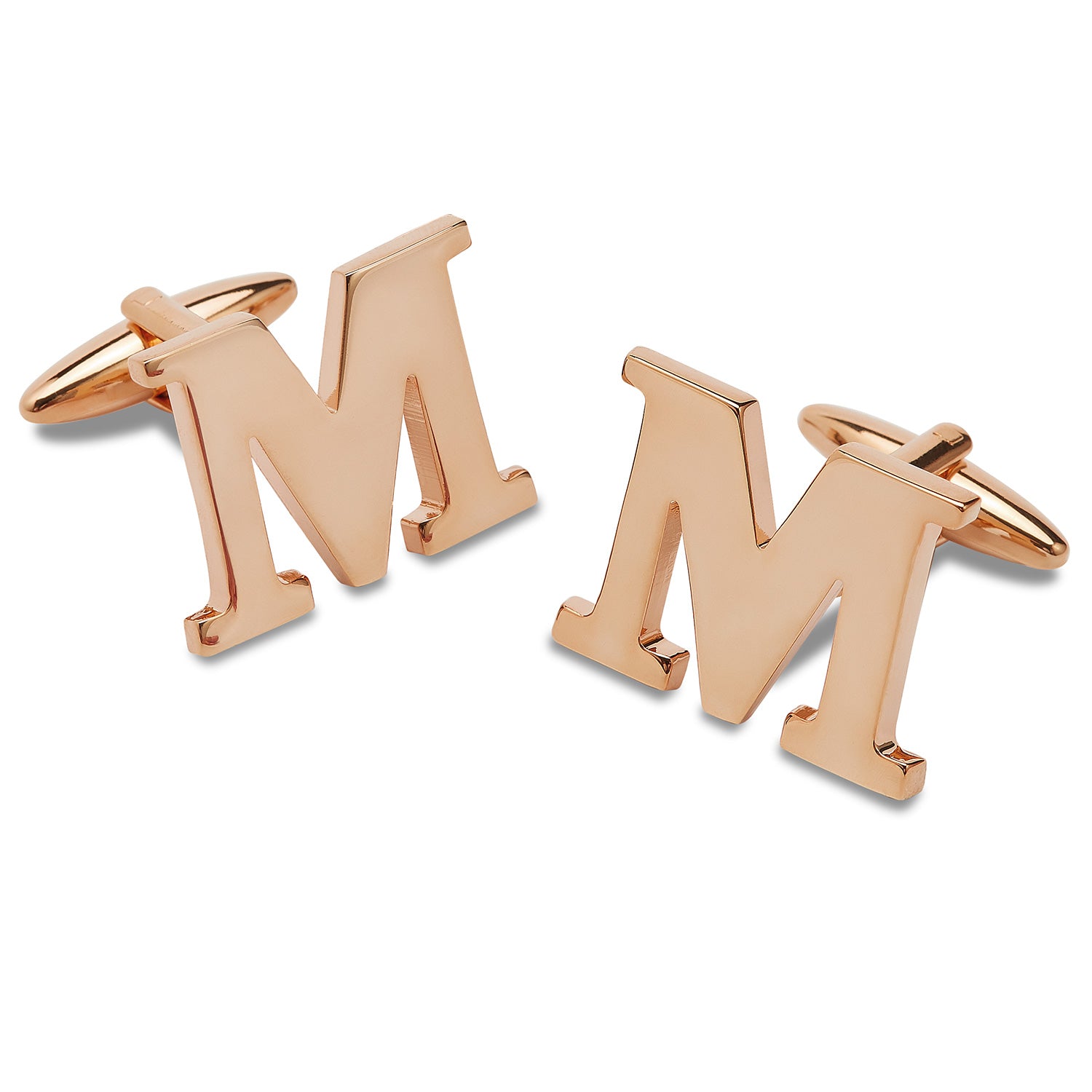 Rose Gold Letter M Cufflinks