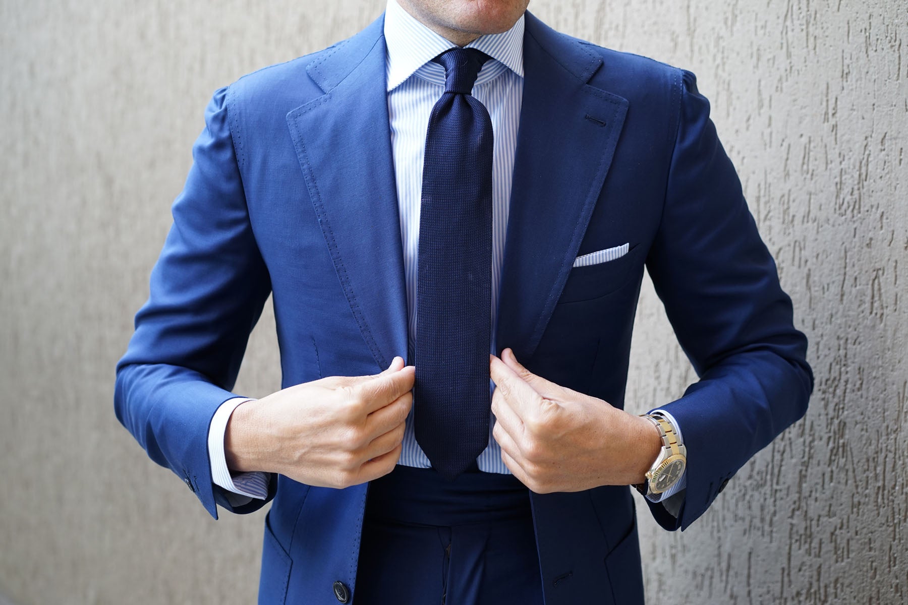 Tristful Navy Knitted Tie