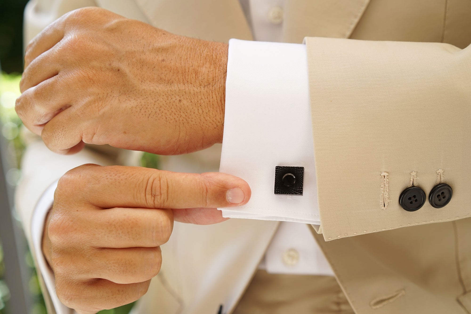 Mr. Fisk Black and Gold Cufflinks