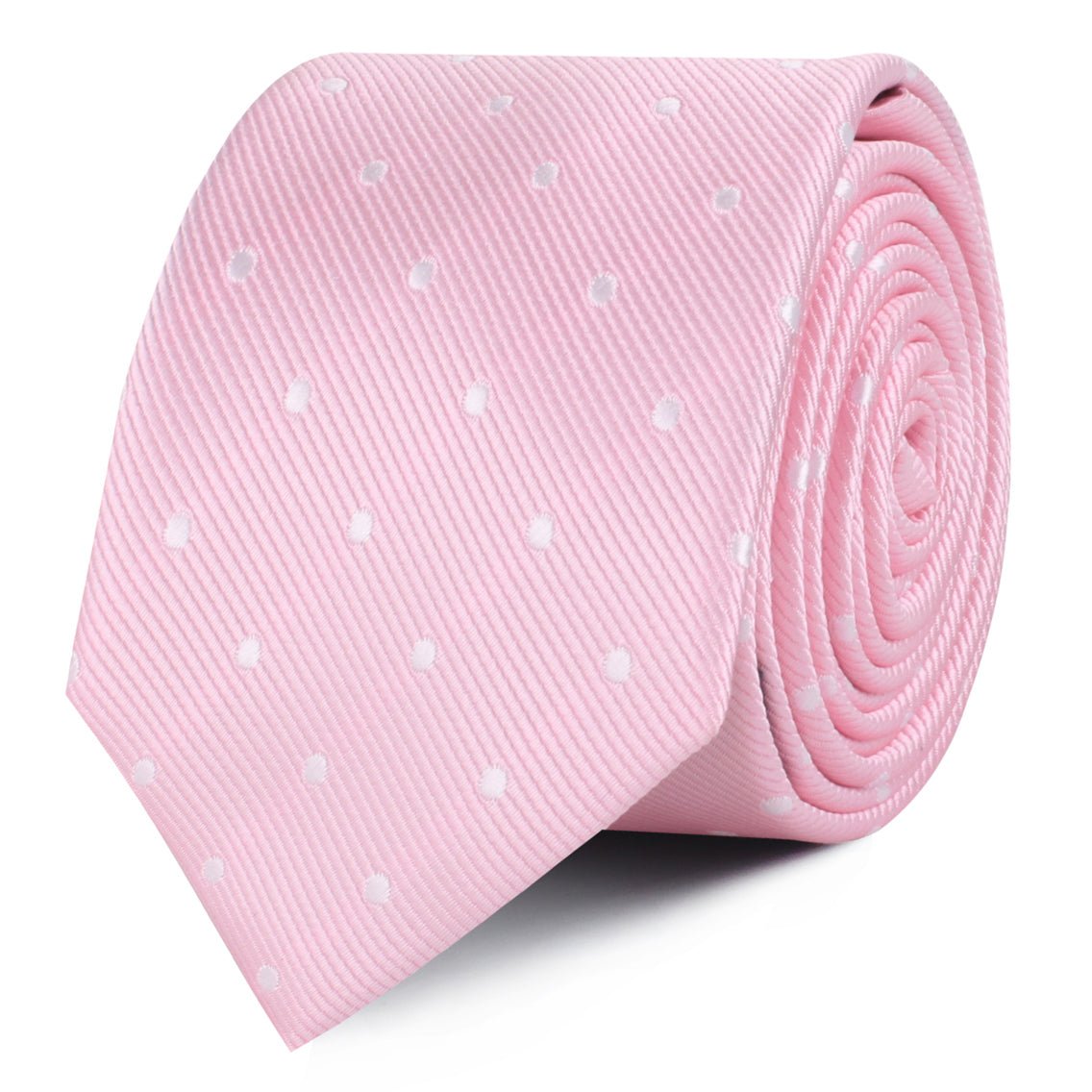 Soft Pink Polka Dots Skinny Tie