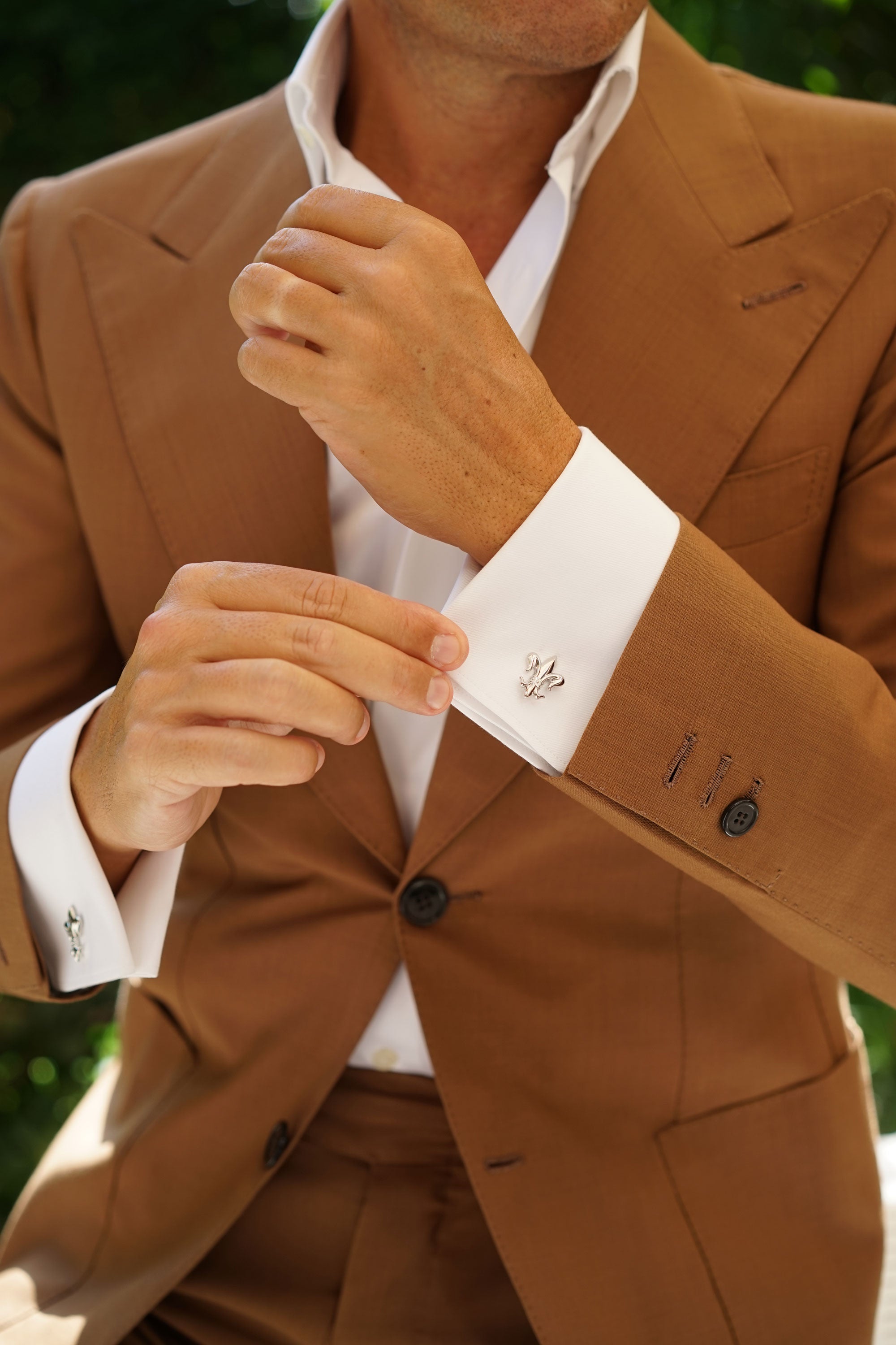 Fleur De Lis Silver Cufflinks