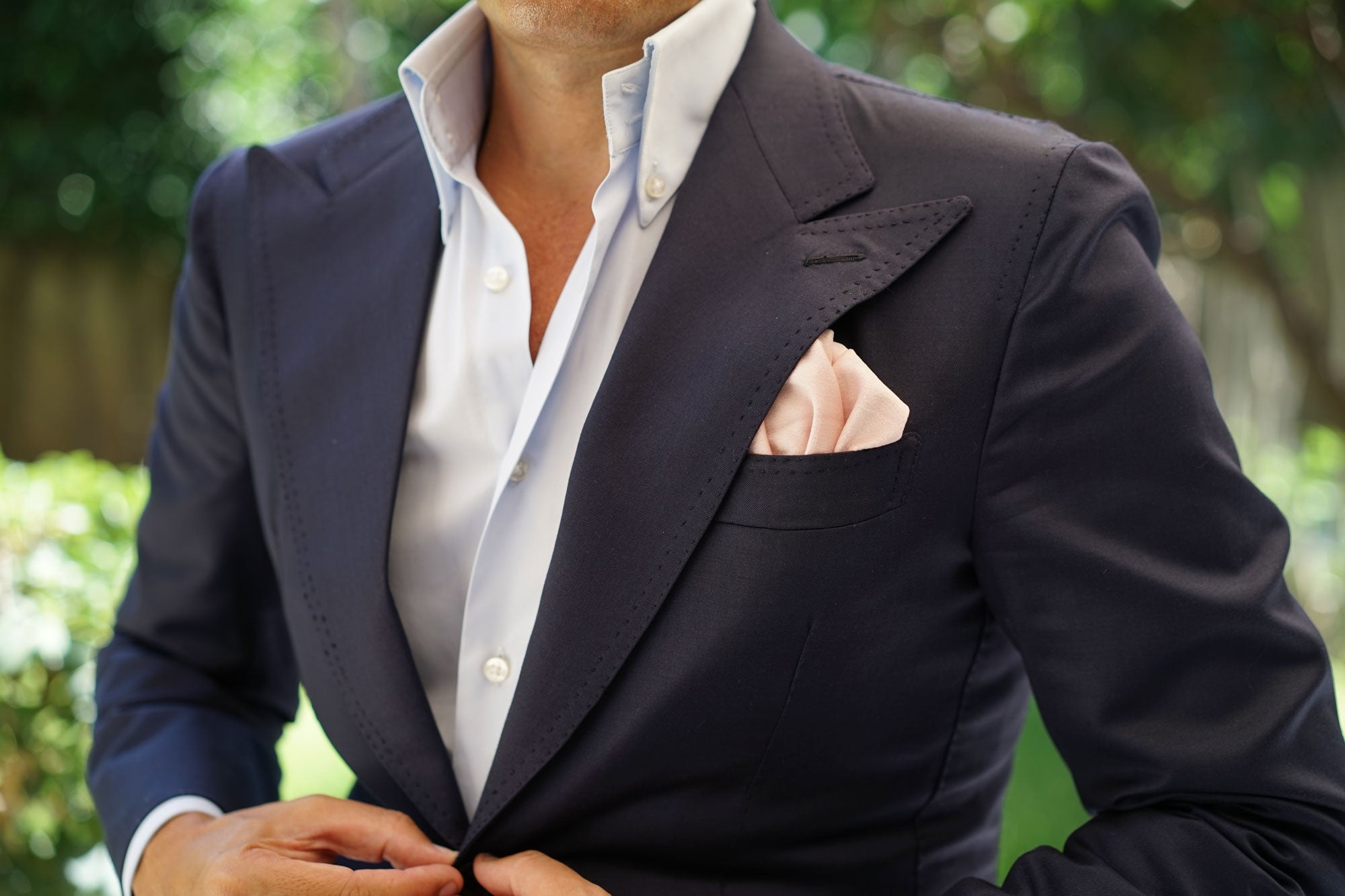 Blush Pink Velvet Pocket Square