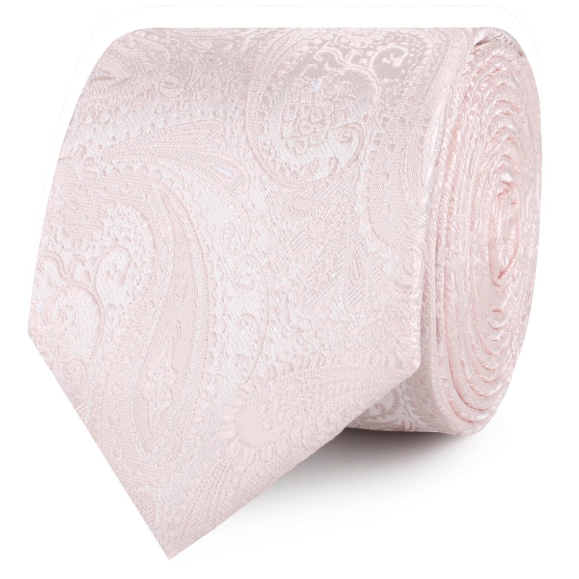 Nude Pink Paisley Skinny Tie